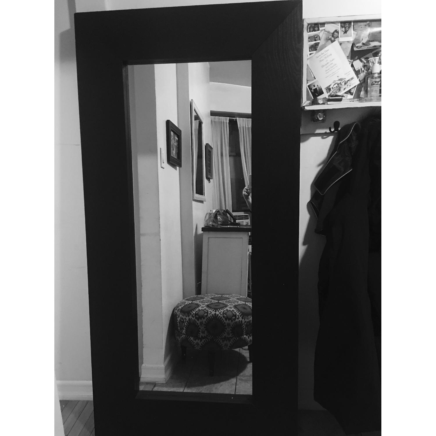 Black Wood Framed Floor Mirror AptDeco