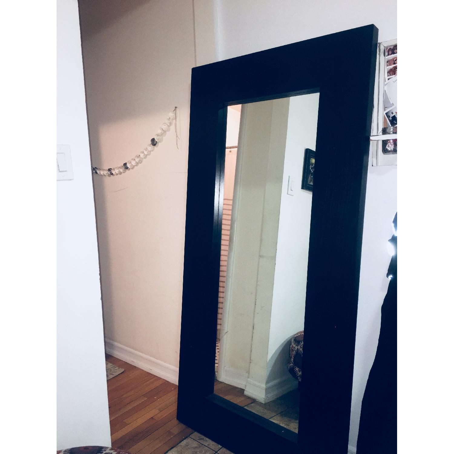 Black Wood Framed Floor Mirror AptDeco