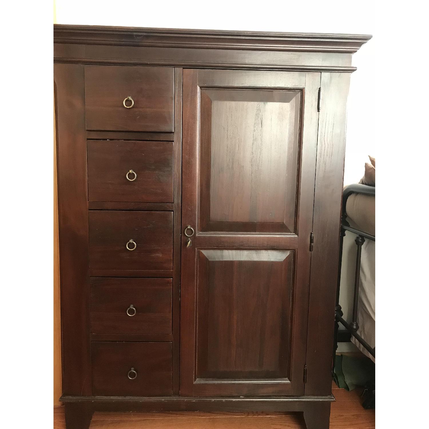 Crate & Barrel Vintage Wood Armoire - image-1