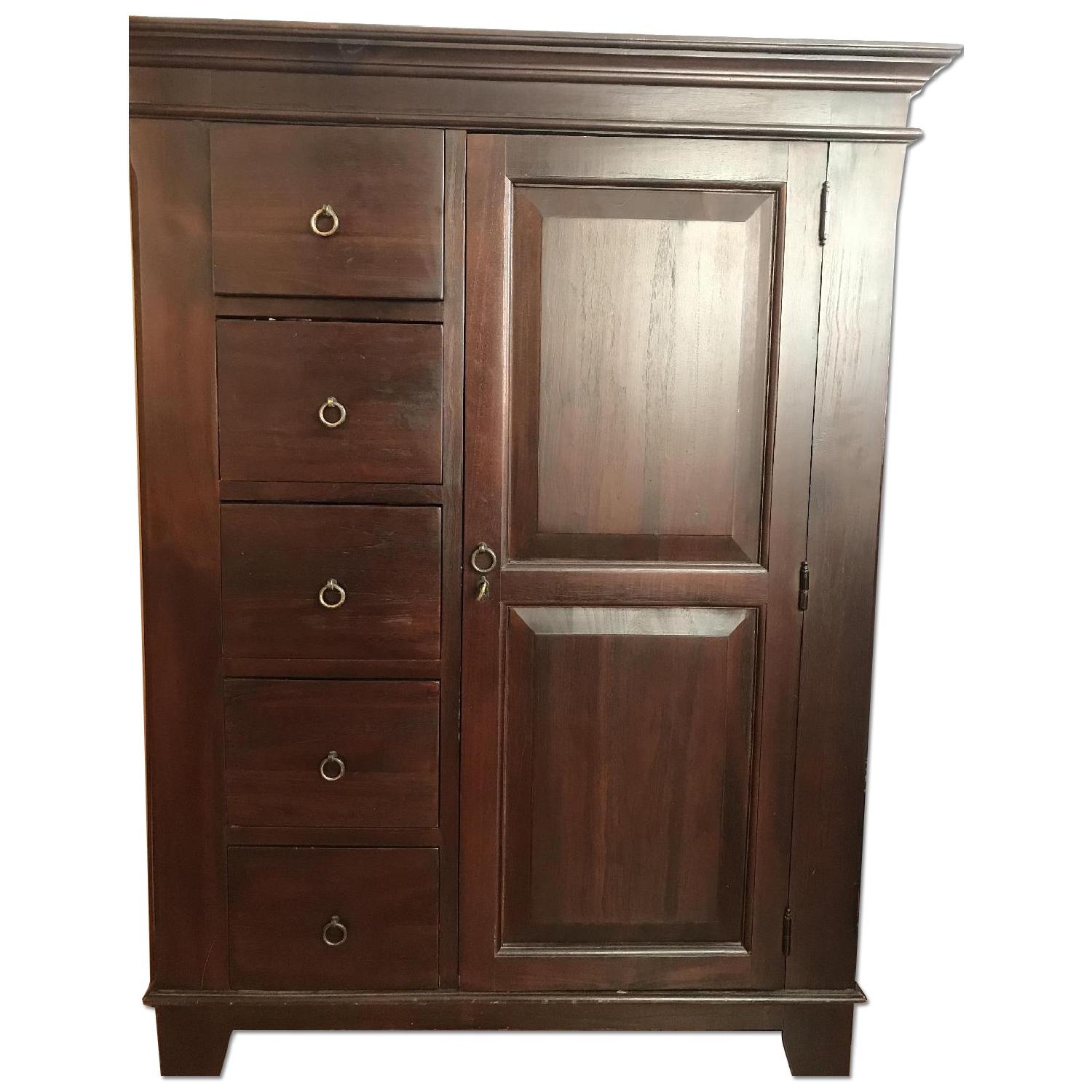 Crate & Barrel Vintage Wood Armoire - image-0