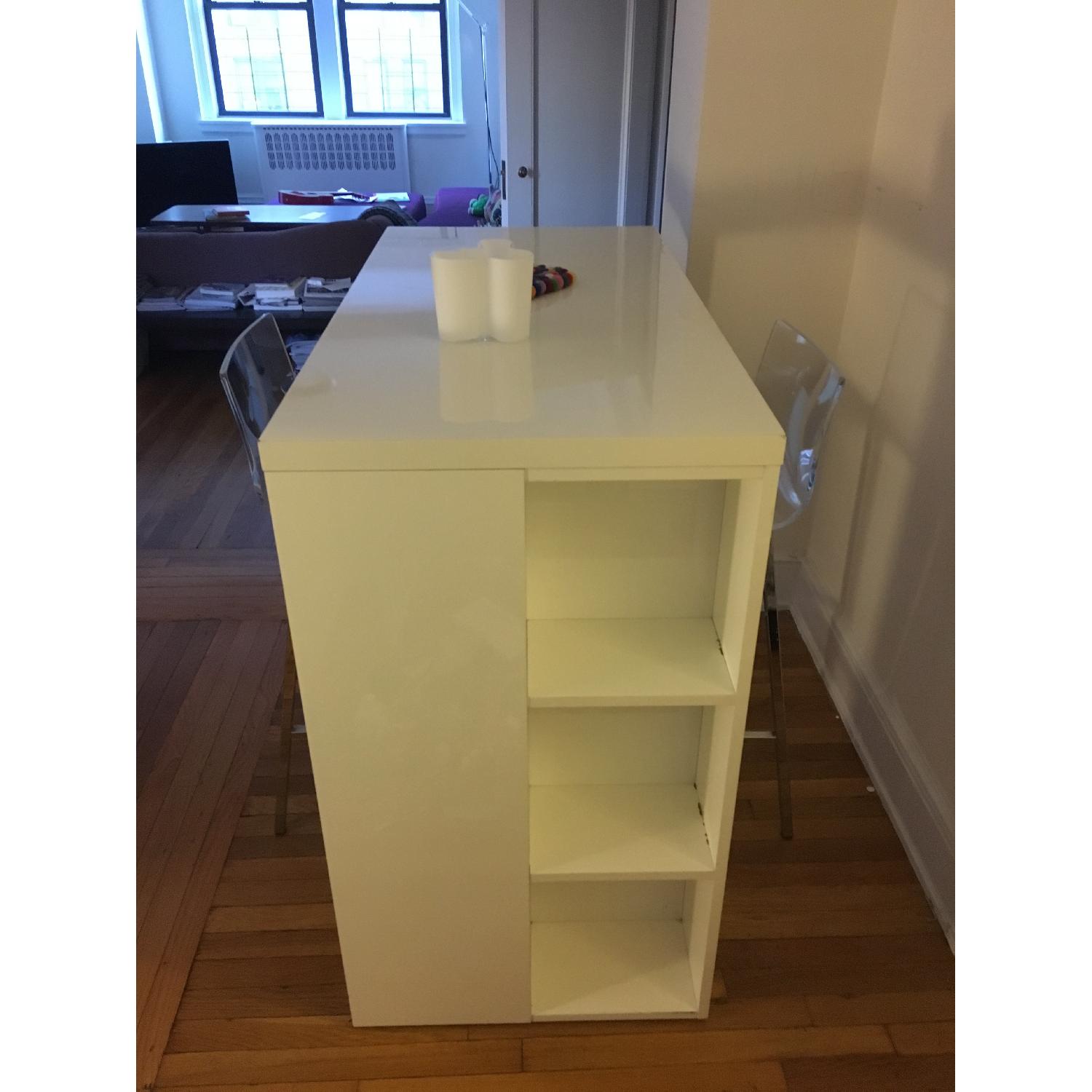 CB2 Sidecar White Dining Table AptDeco