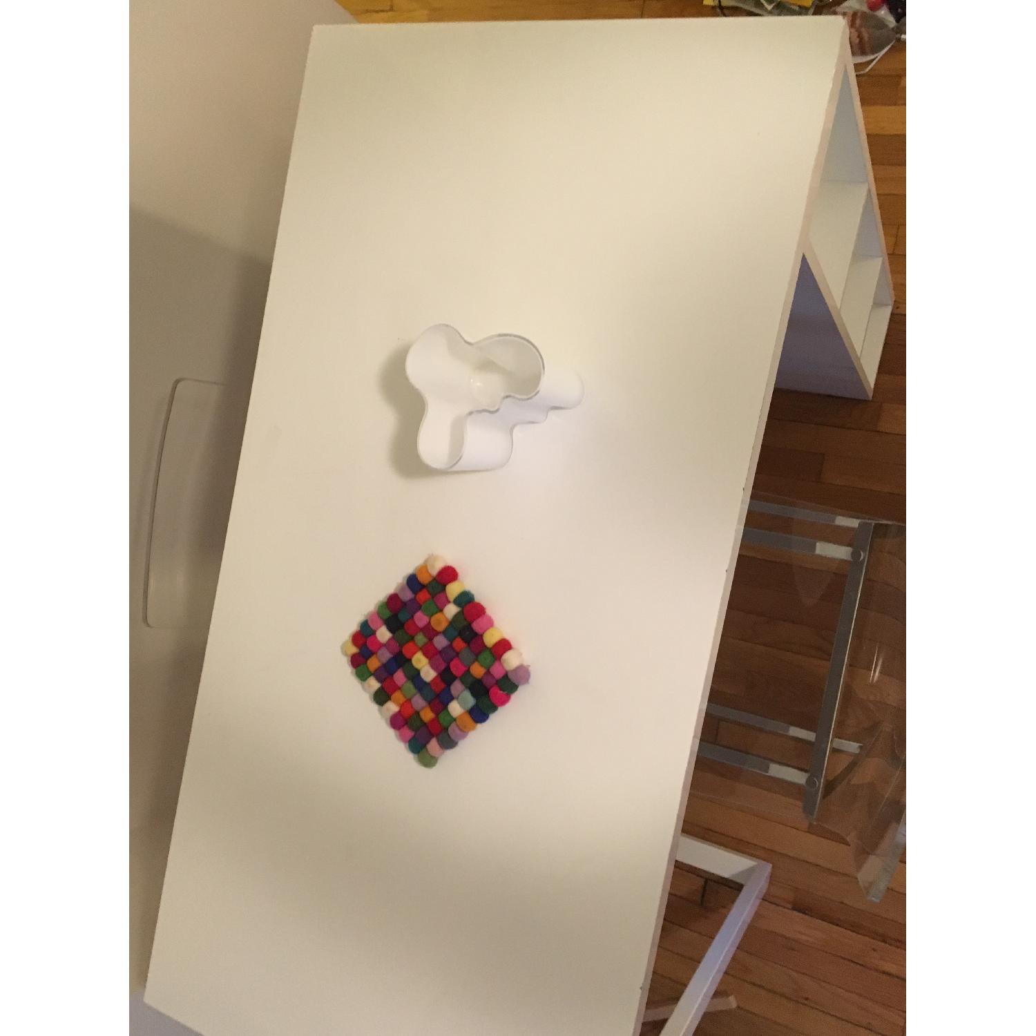 CB2 Sidecar White Dining Table AptDeco