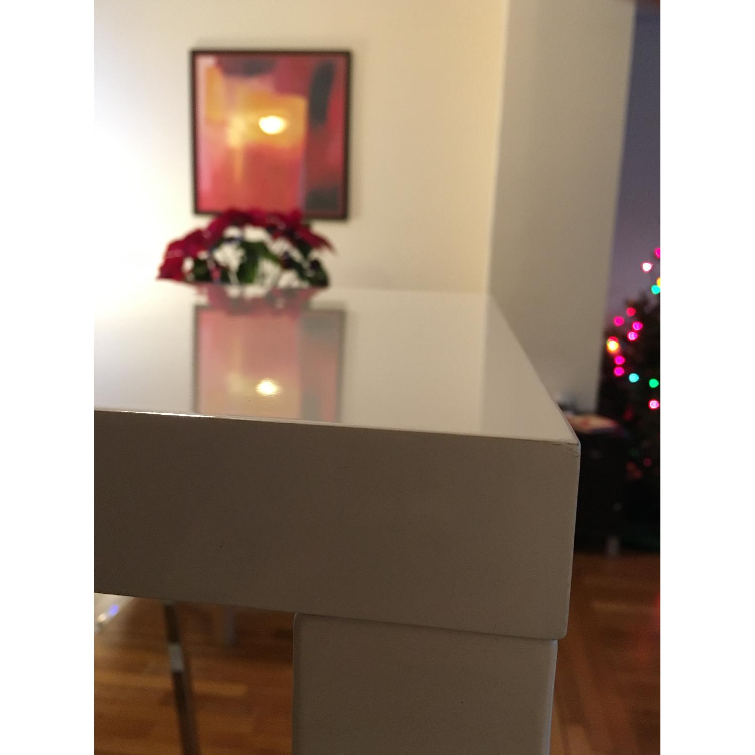 CB2 Sidecar White Dining Table AptDeco