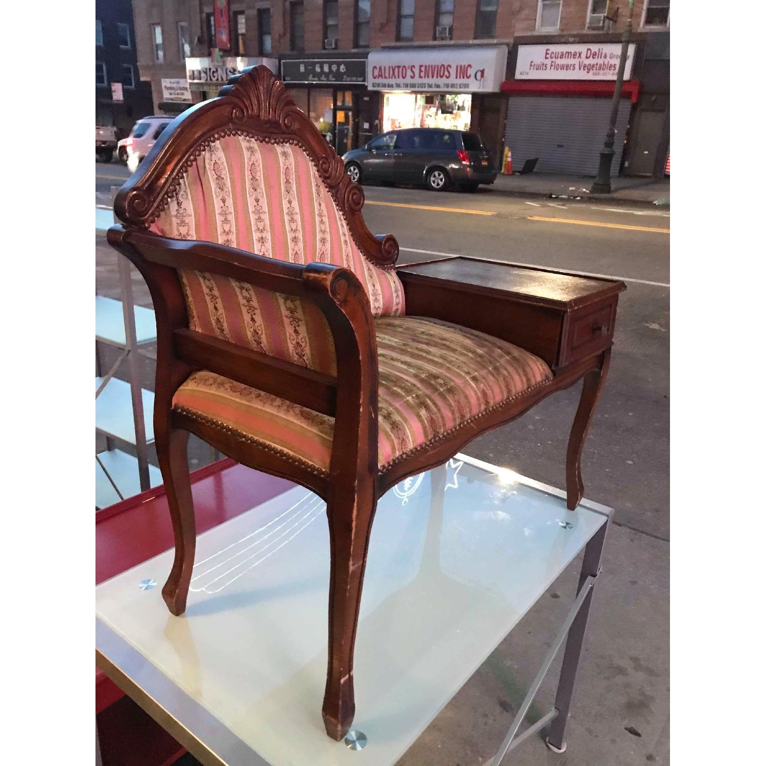 Antique 1930s Telephone Table Gossip Brench/Armchair - image-8