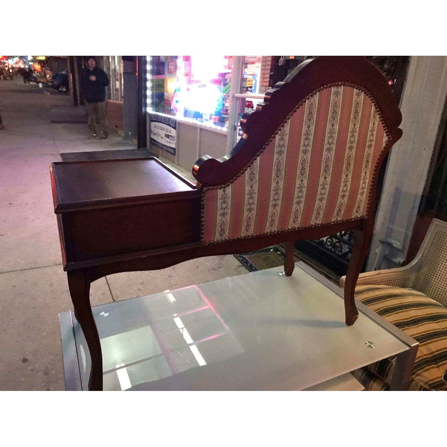 Antique 1930s Telephone Table Gossip Brench/Armchair - image-12