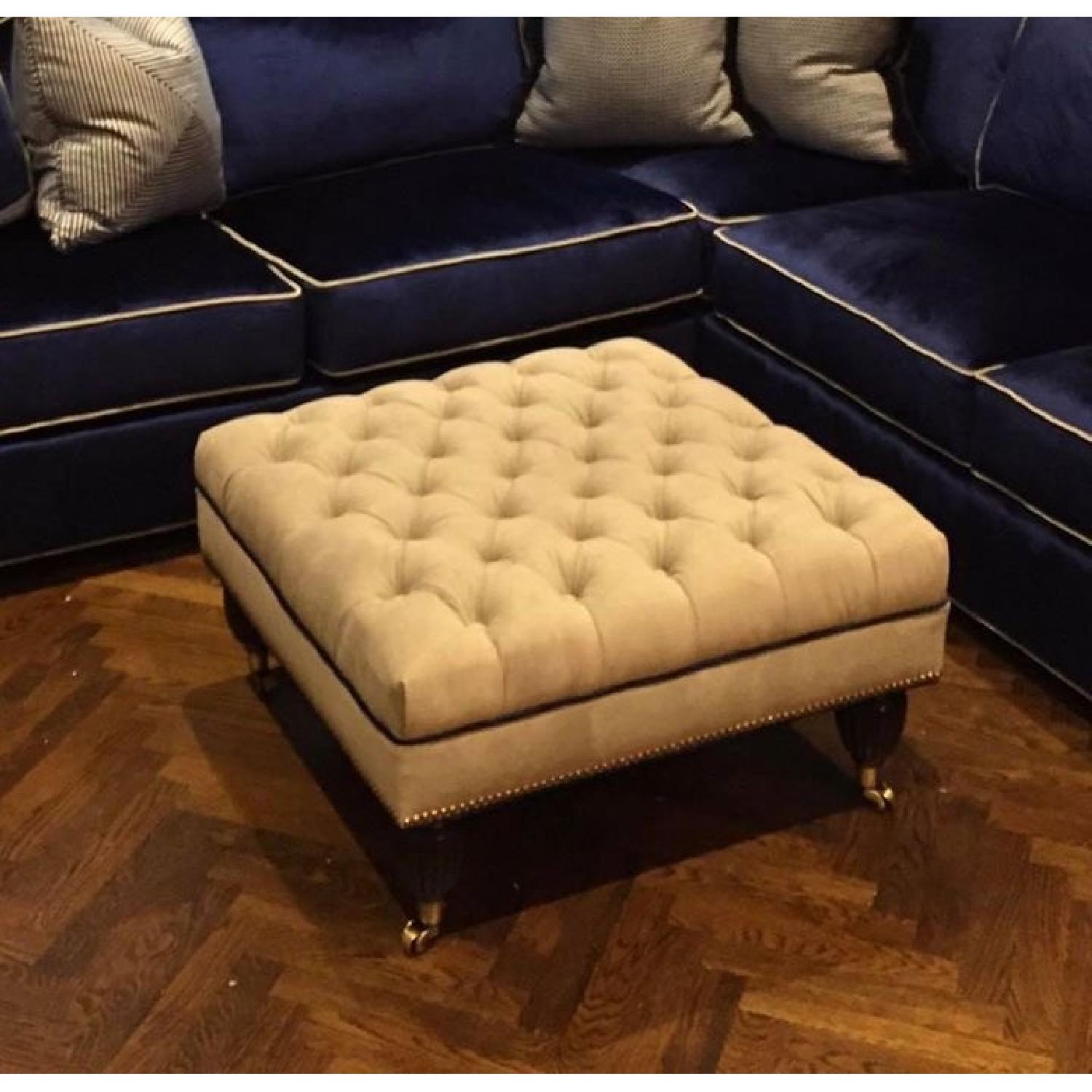 Custom Microsuede Ottoman - image-1