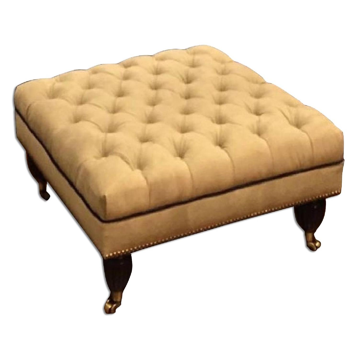 Custom Microsuede Ottoman - image-0