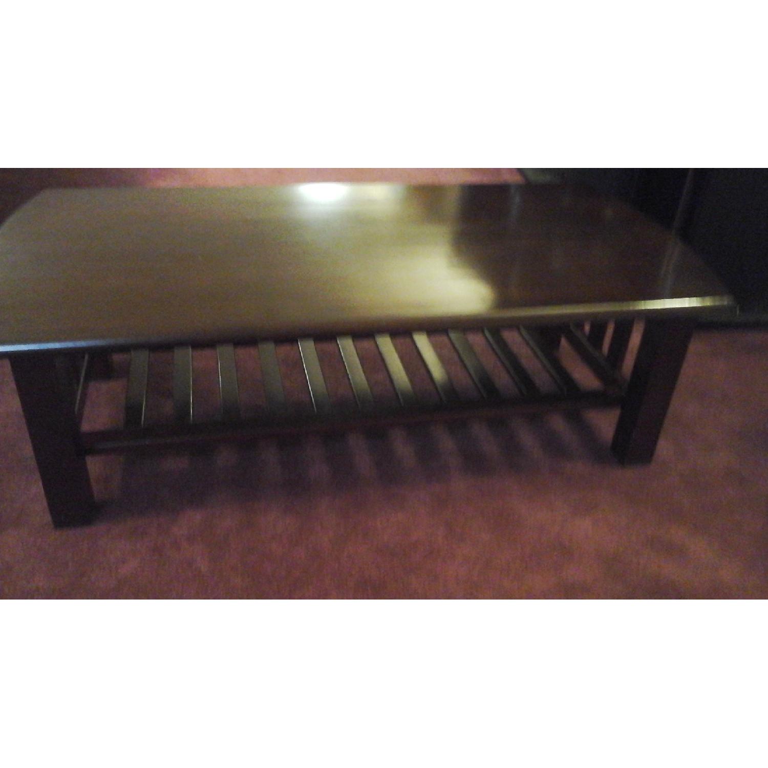 Coffee Table w/ Slats in Mahogany Finish - image-3