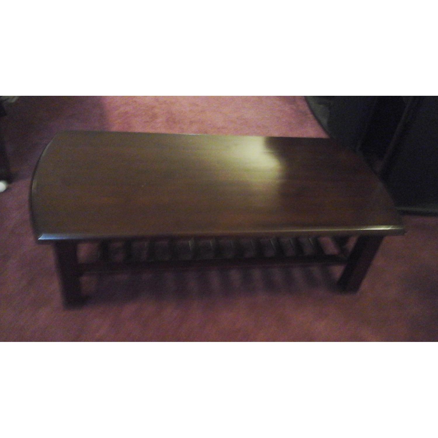 Coffee Table w/ Slats in Mahogany Finish - image-4