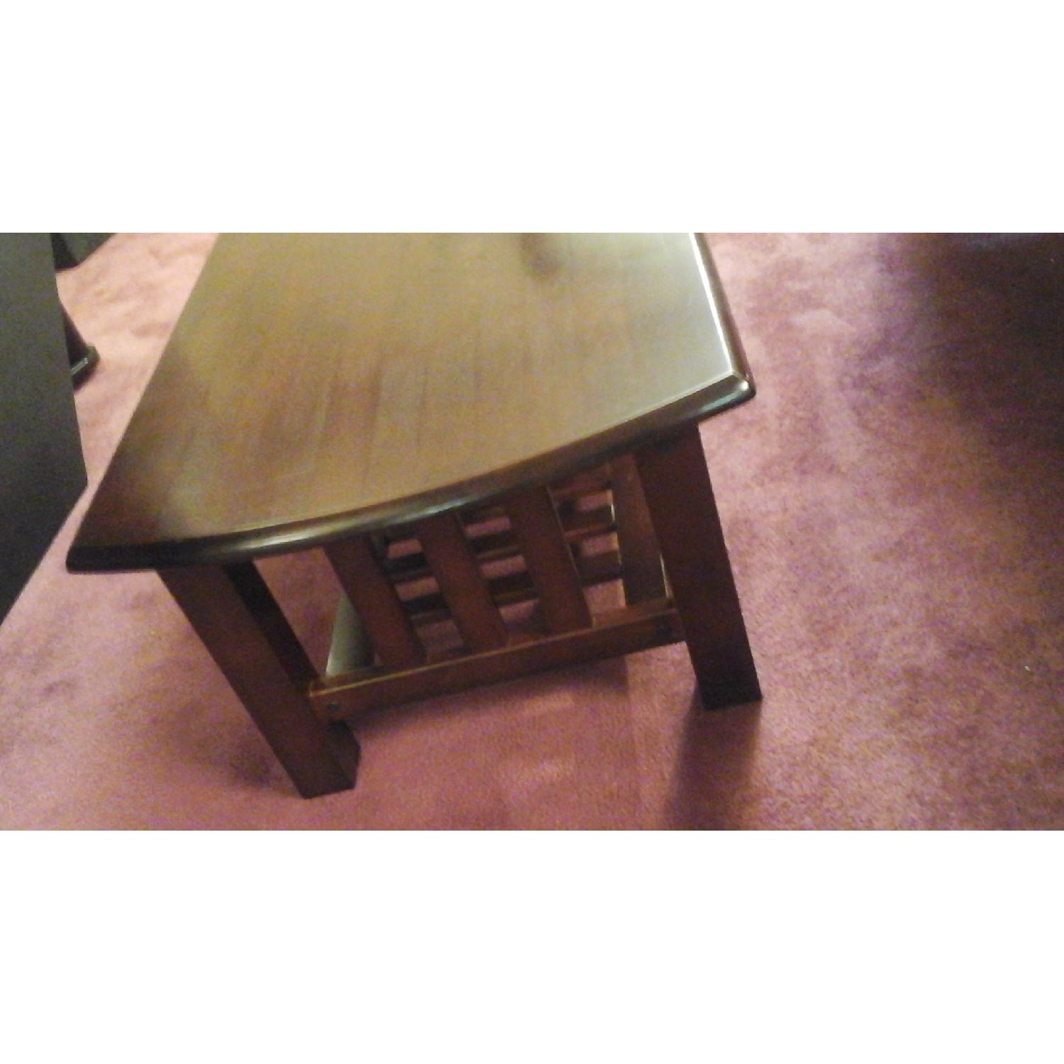 Coffee Table w/ Slats in Mahogany Finish - image-6