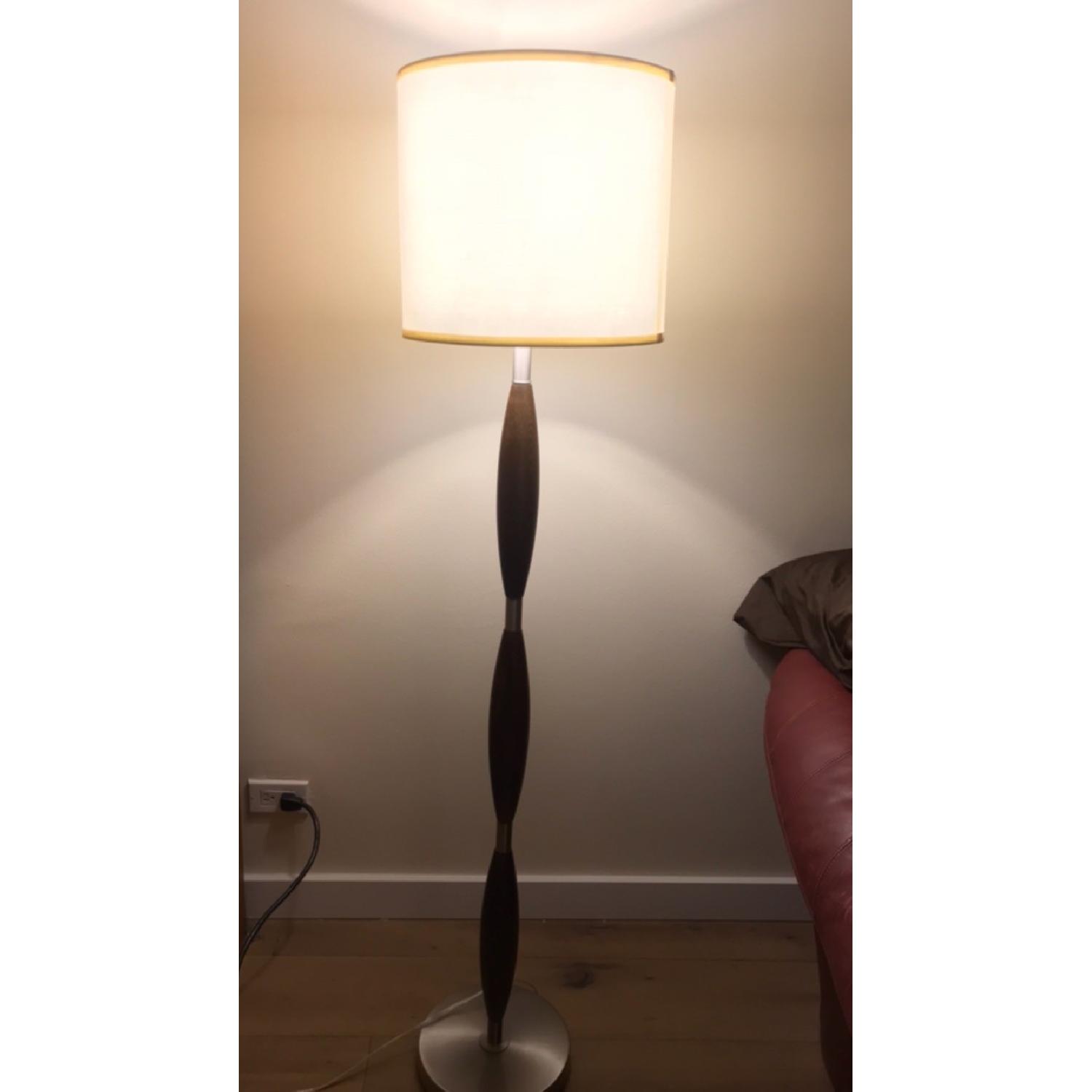 Macy S Brushed Nickel Chocolate Brown Floor Lamp Aptdeco