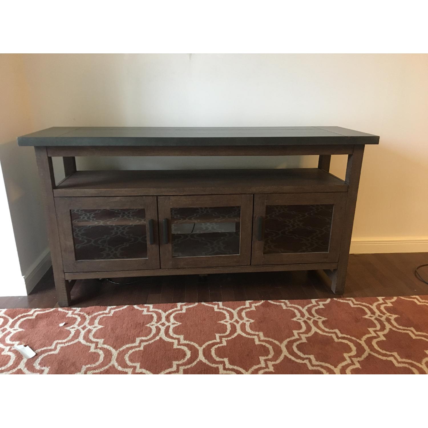 Crate & Barrel Solid Wood Media Stand - image-1