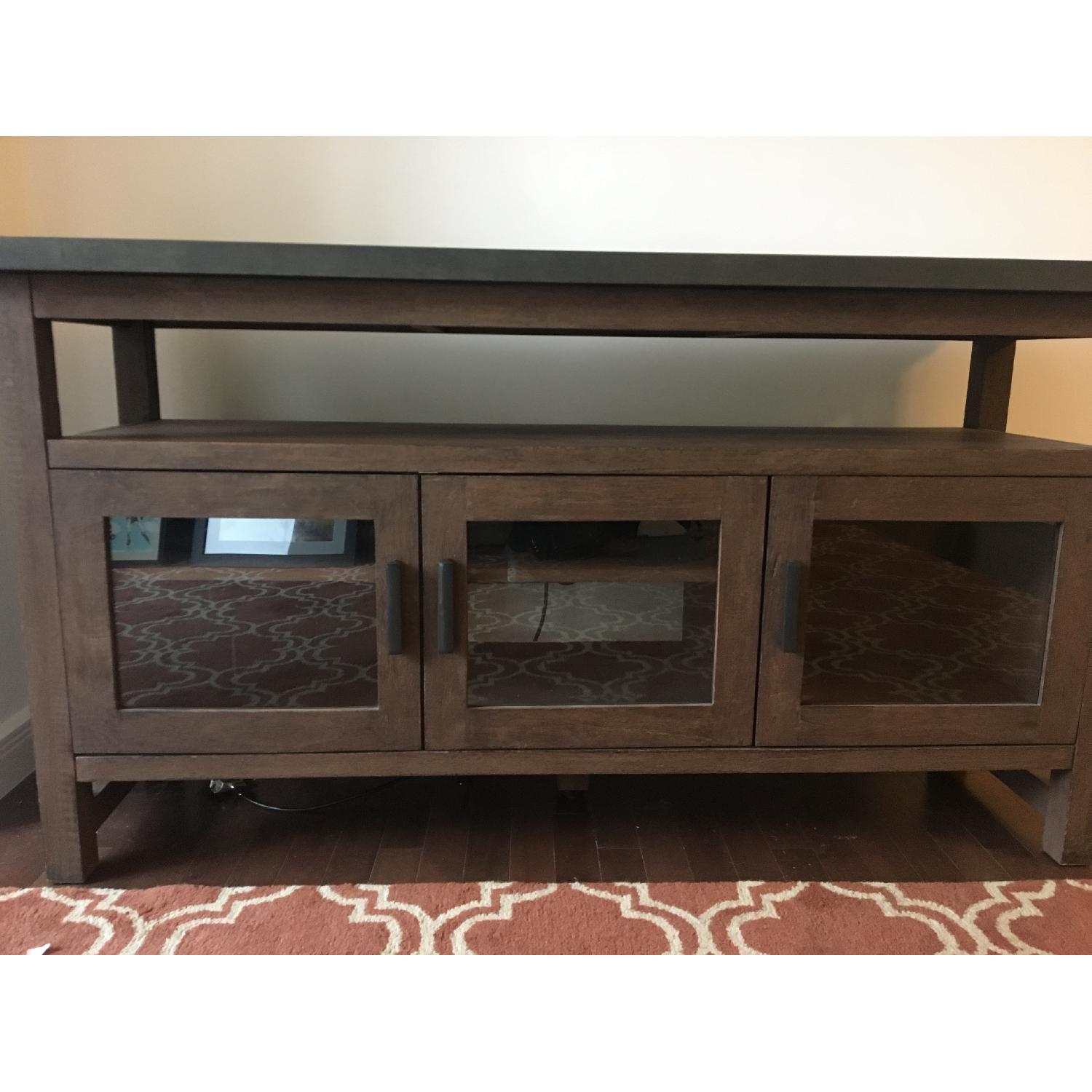 Crate & Barrel Solid Wood Media Stand AptDeco