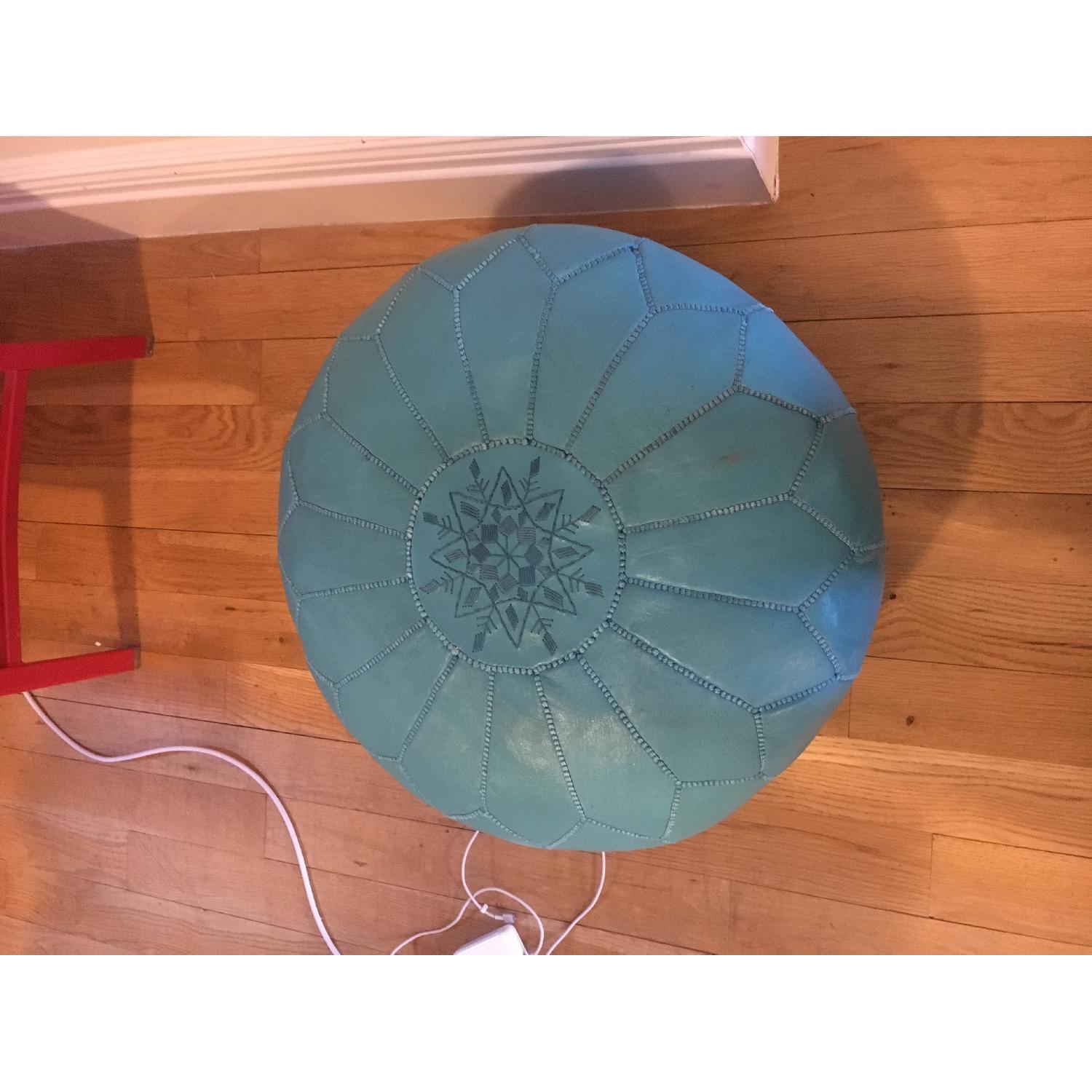 Jonathan Adler Moroccan Leather Pouf - image-1