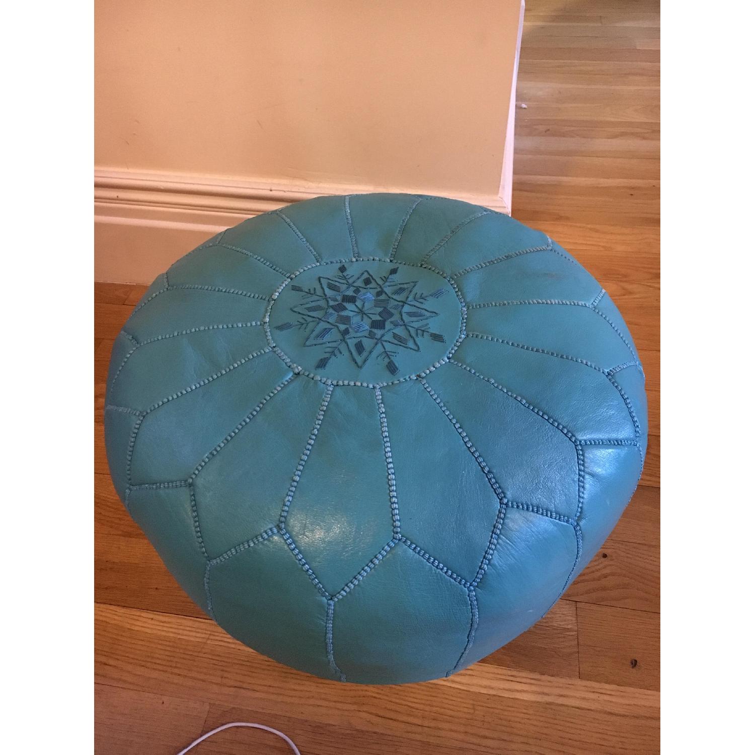 Jonathan Adler Moroccan Leather Pouf - image-3