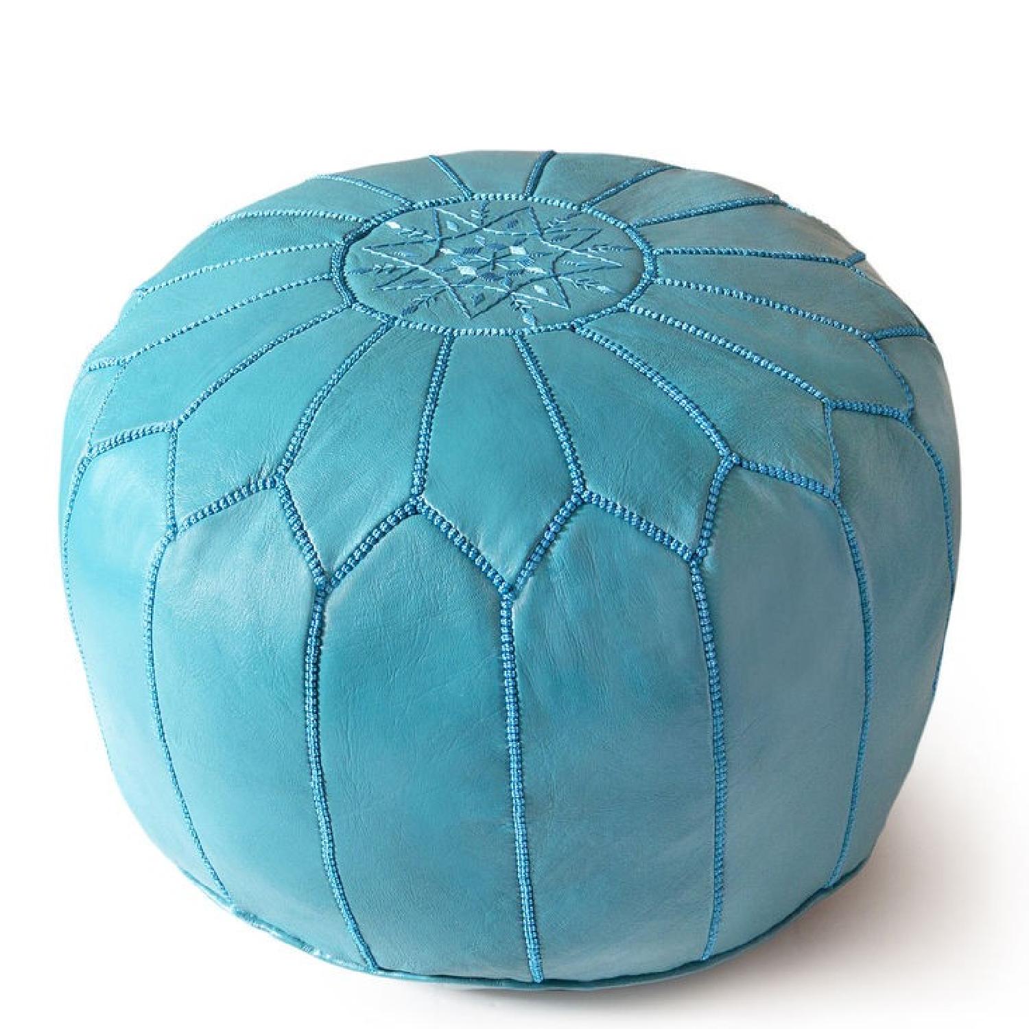 Jonathan Adler Moroccan Leather Pouf - image-0