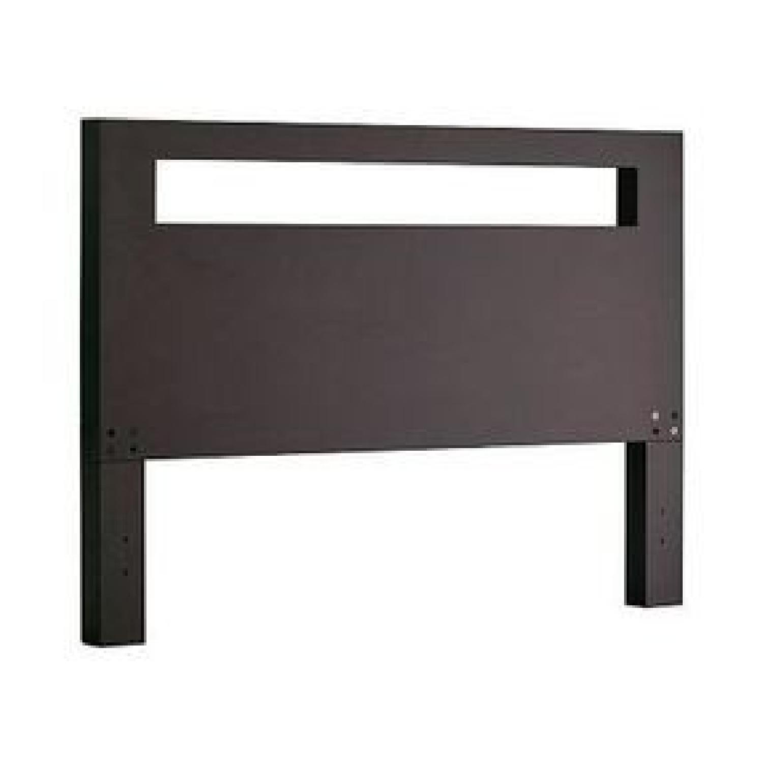 West Elm Low Wood Cutout Queen Headboard - image-0