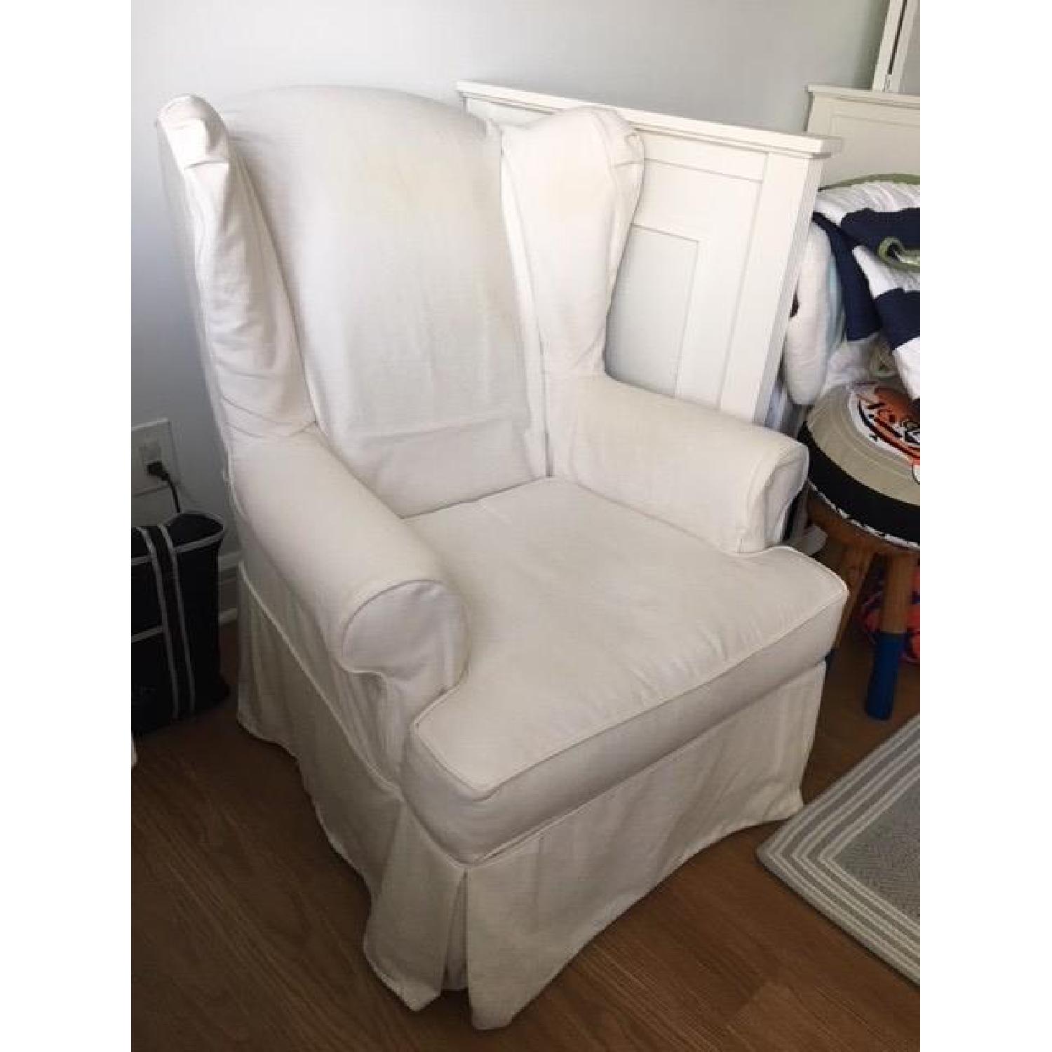 Pottery Barn Kids Modern Wingback Slipcovered Glider Chair - image-2