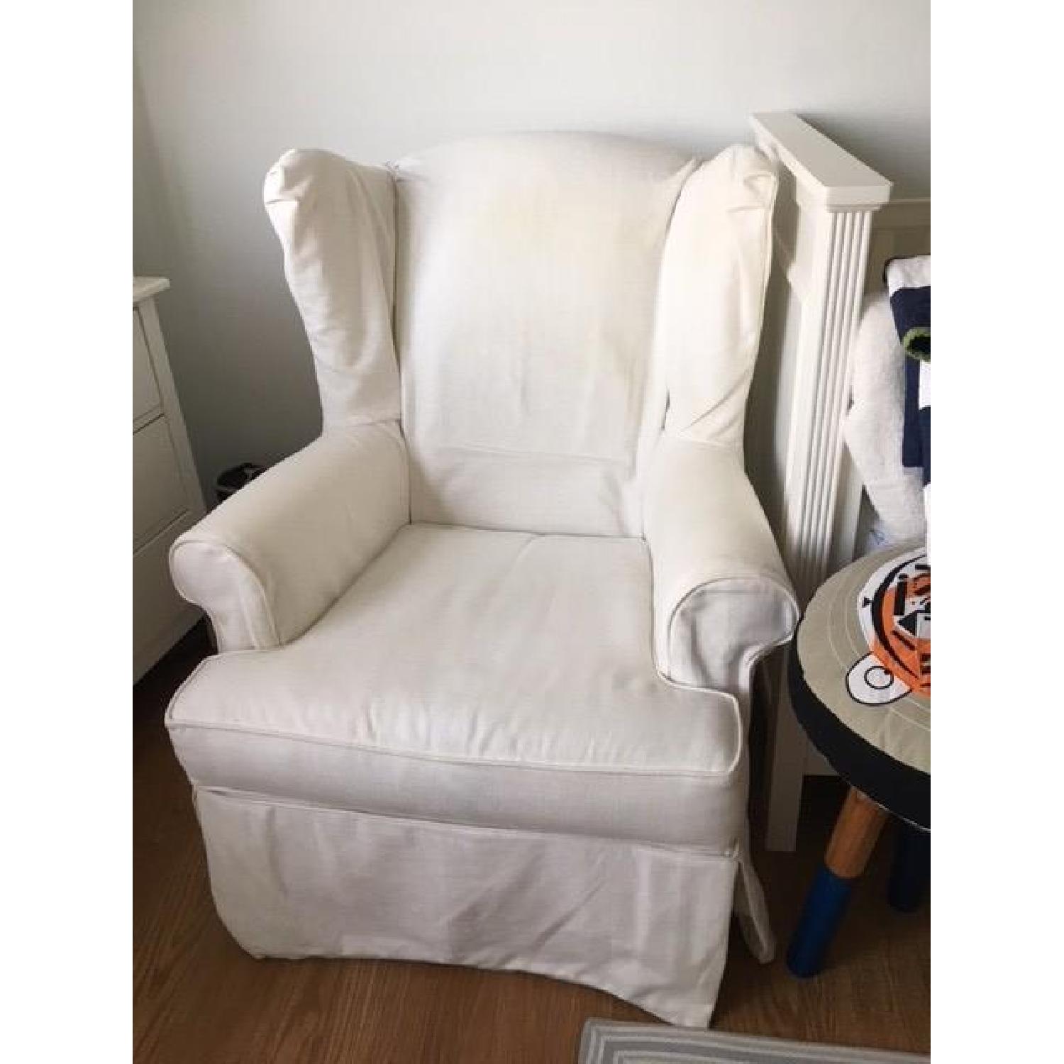 Pottery Barn Kids Modern Wingback Slipcovered Glider Chair - image-4
