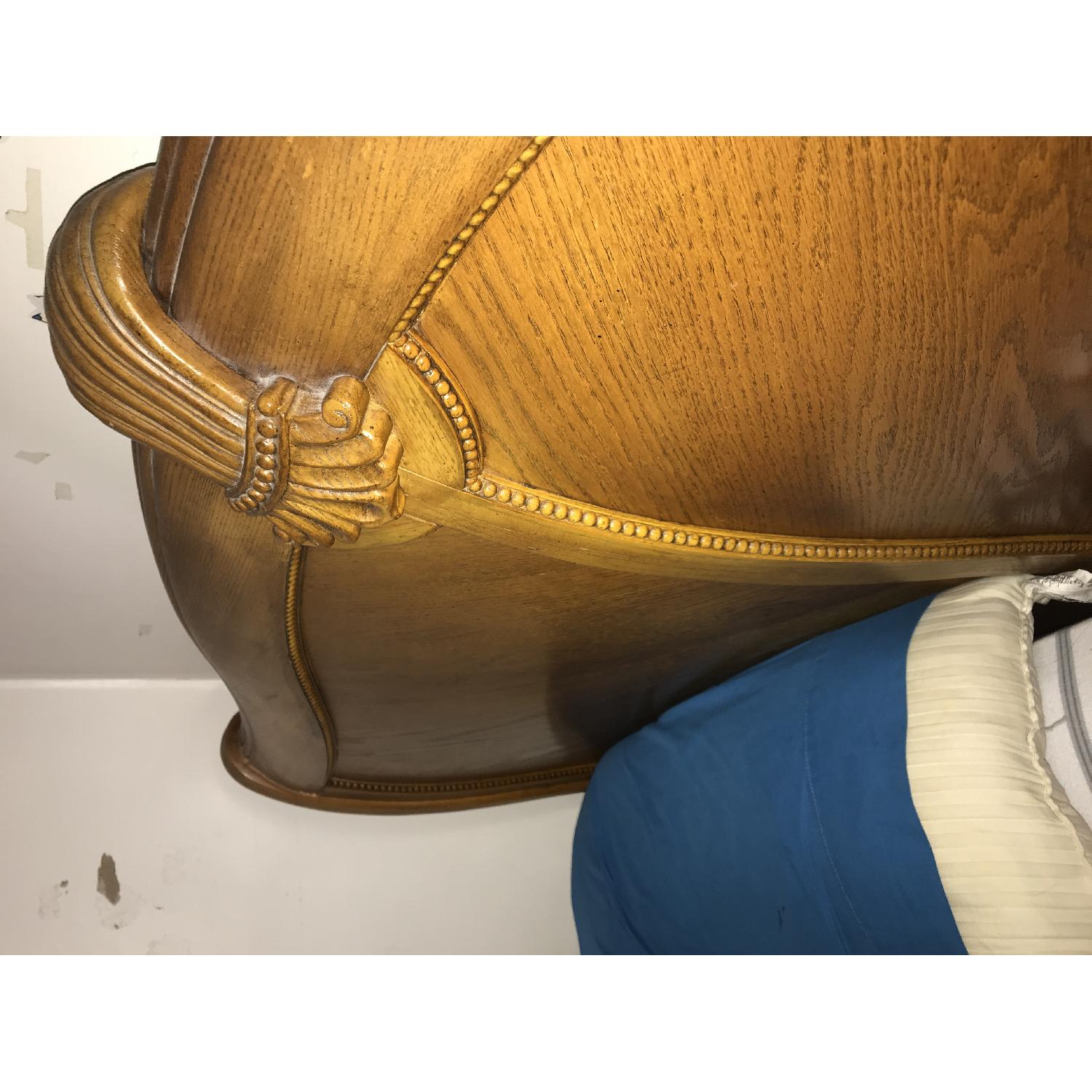 Antique Wood Queen Size Bed Frame - image-7