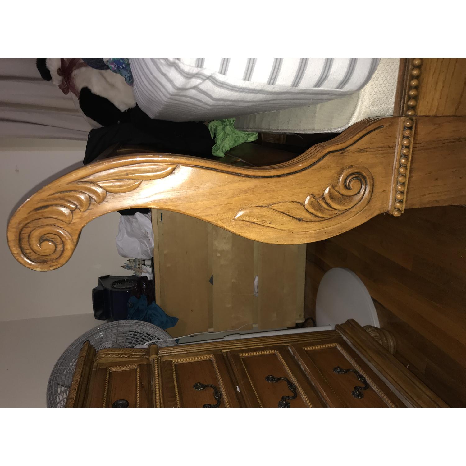 Antique Wood Queen Size Bed Frame - image-8