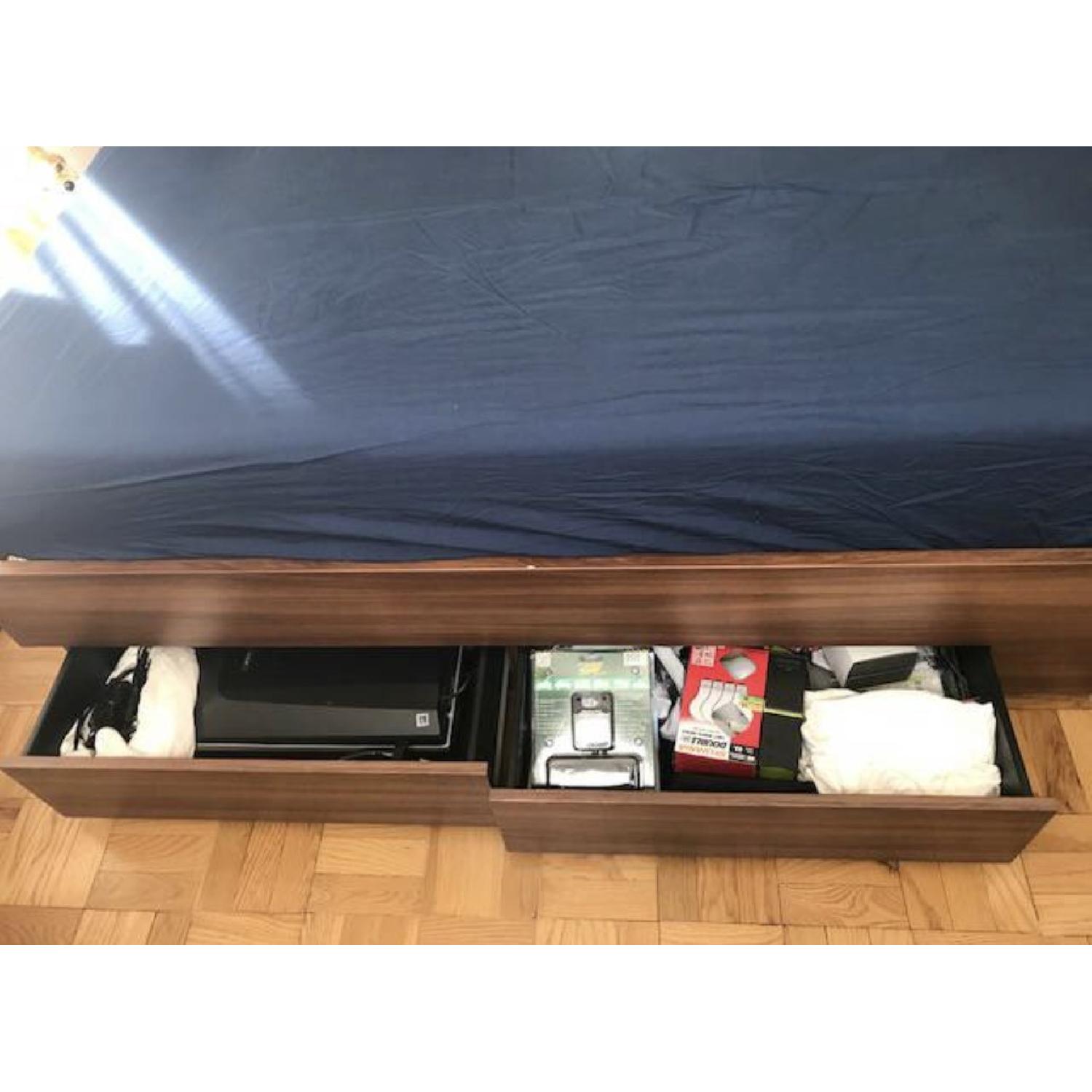 Ikea Full Size Storage Bed Frame w/ Storage Headboard AptDeco