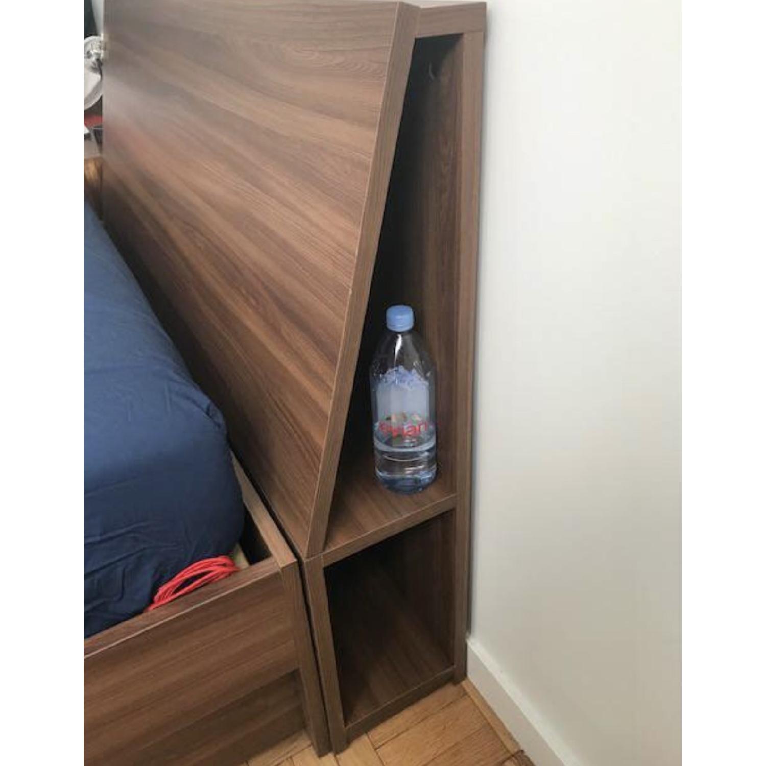 Ikea Full Size Storage Bed Frame w/ Storage Headboard AptDeco