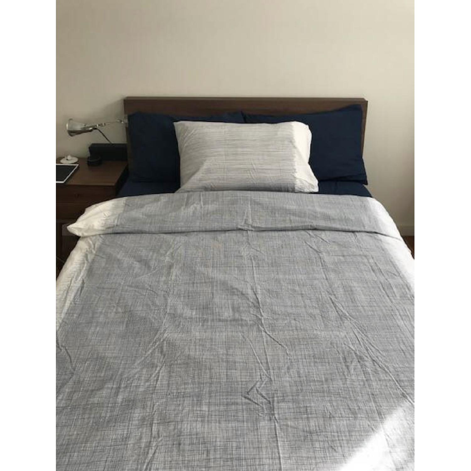 Ikea Full Size Storage Bed Frame w/ Storage Headboard AptDeco