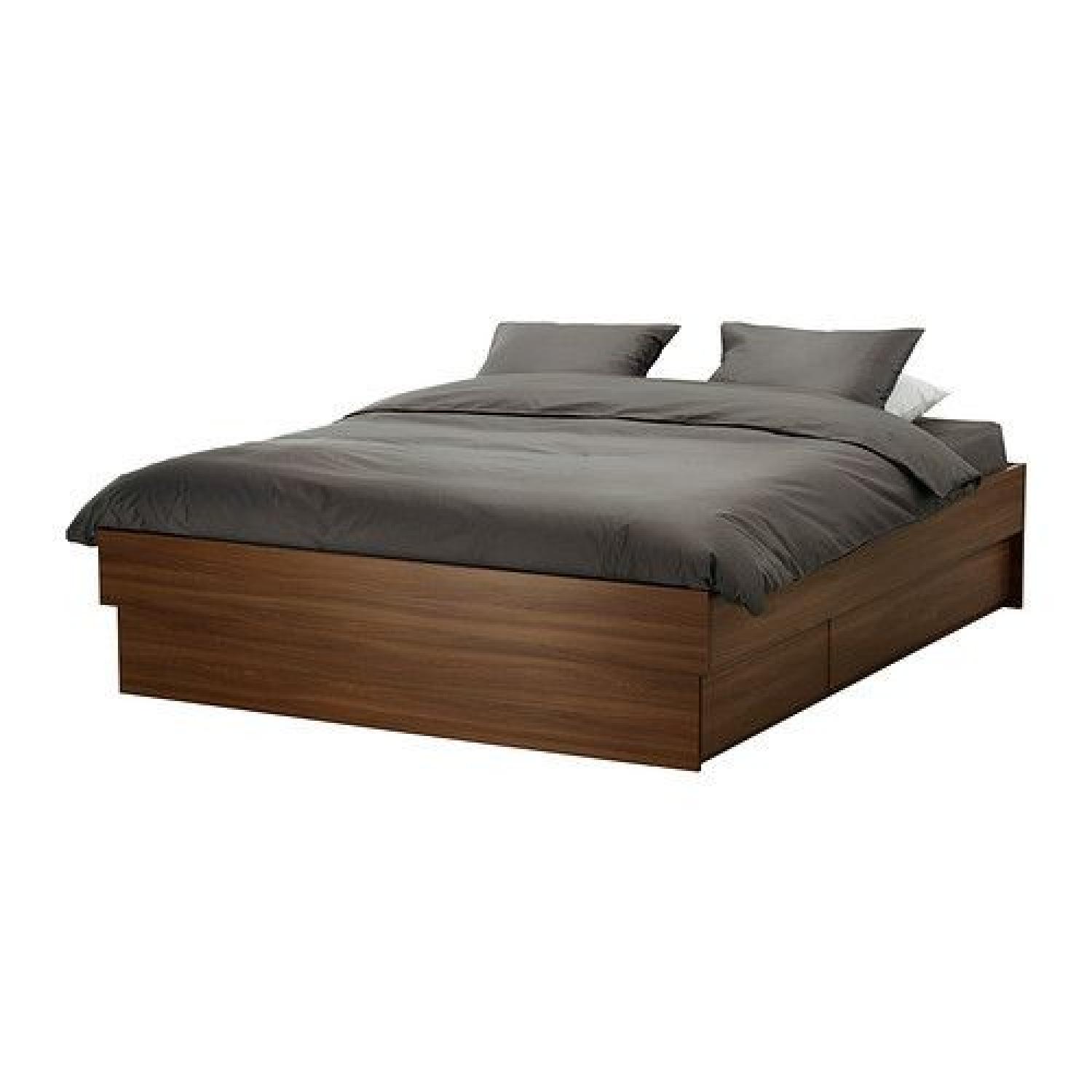 Ikea Full Size Storage Bed Frame w/ Storage Headboard - image-5