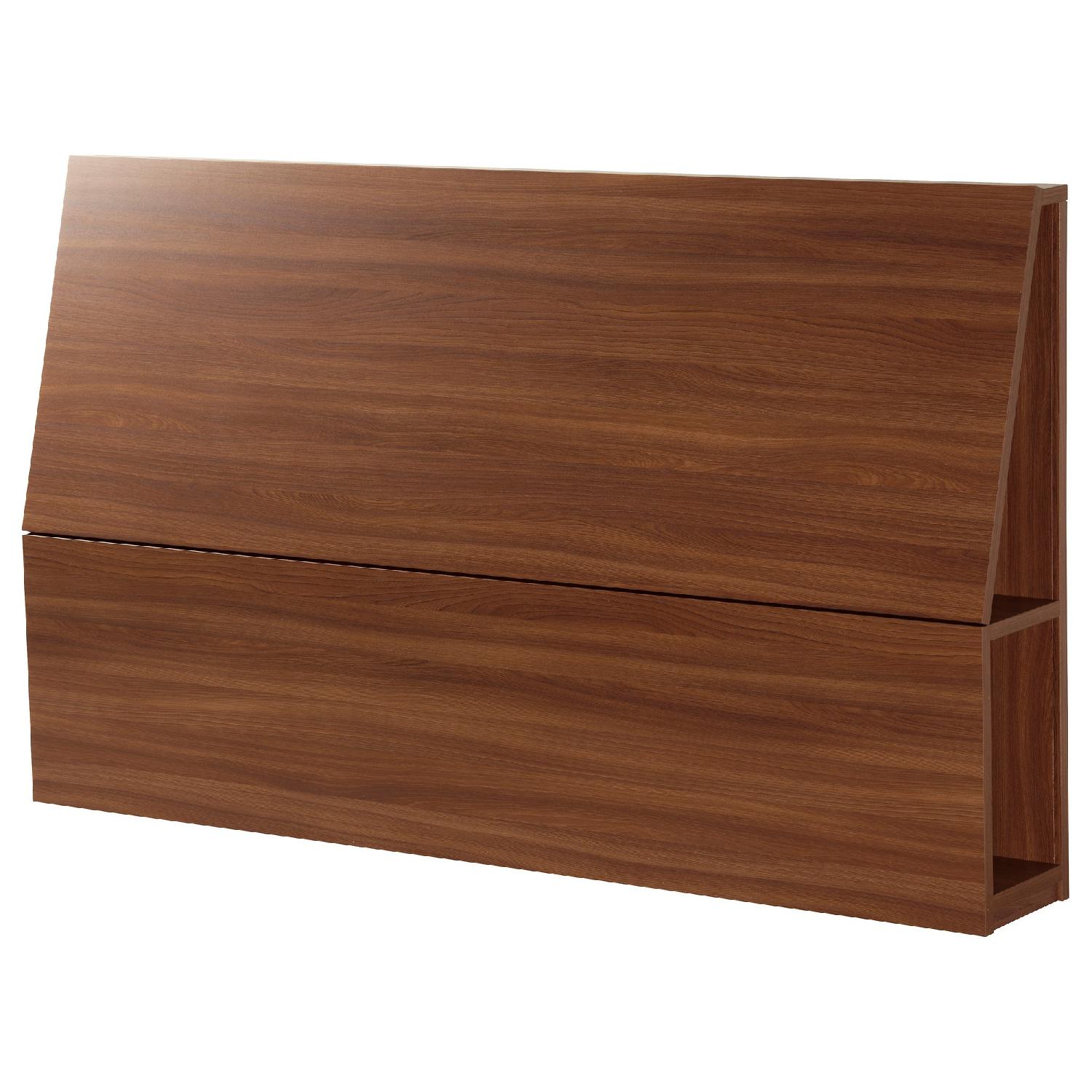 Ikea Full Size Storage Bed Frame w/ Storage Headboard AptDeco