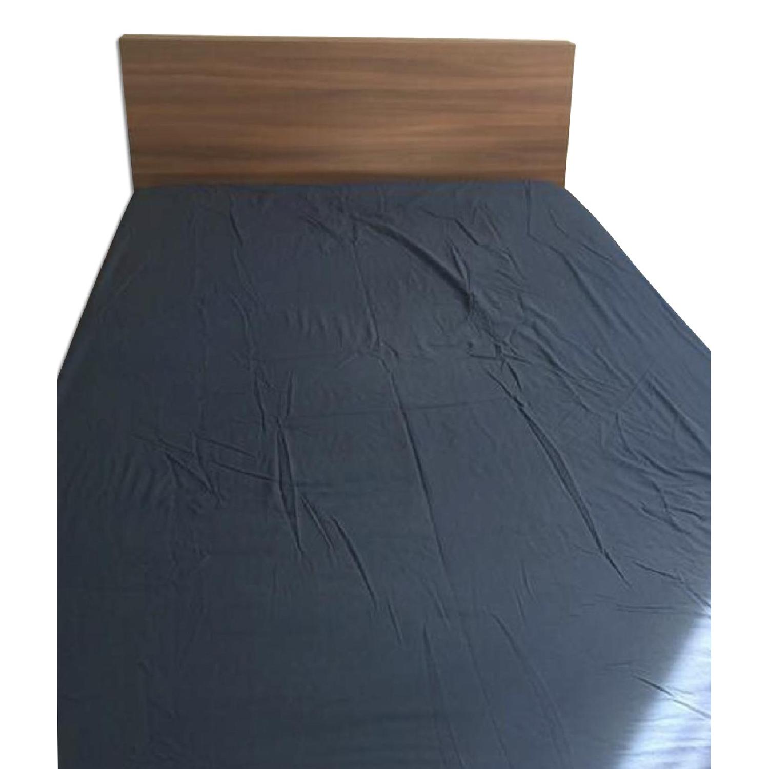 Ikea Full Size Storage Bed Frame w/ Storage Headboard AptDeco