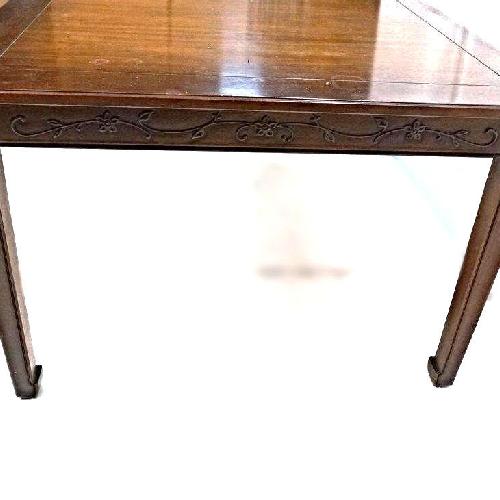 Henredon Signed Carved Mahogany Dining Table w/ 2 Leaves