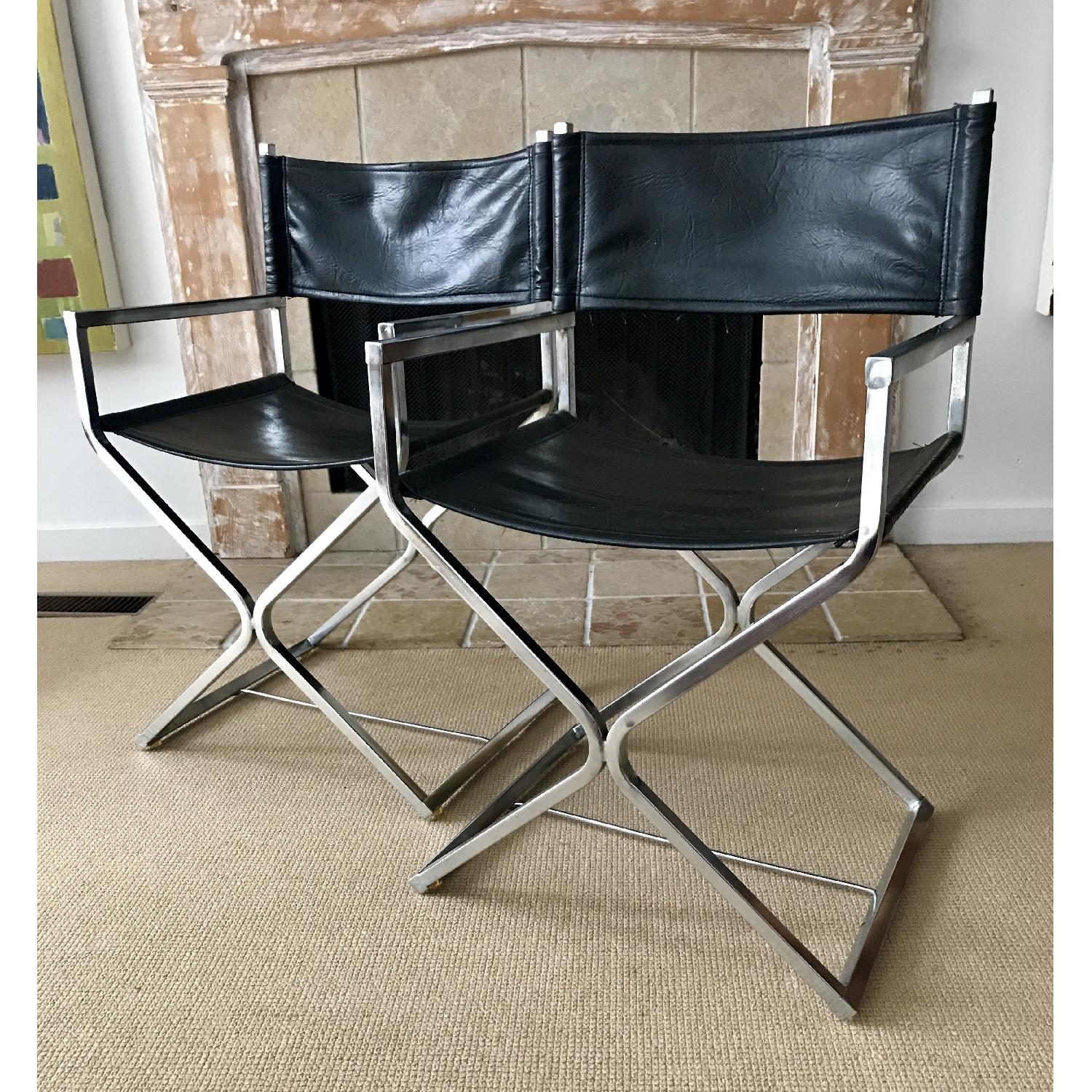 Virtue Brothers Mid Century Black Chrome Director's Chair - image-1