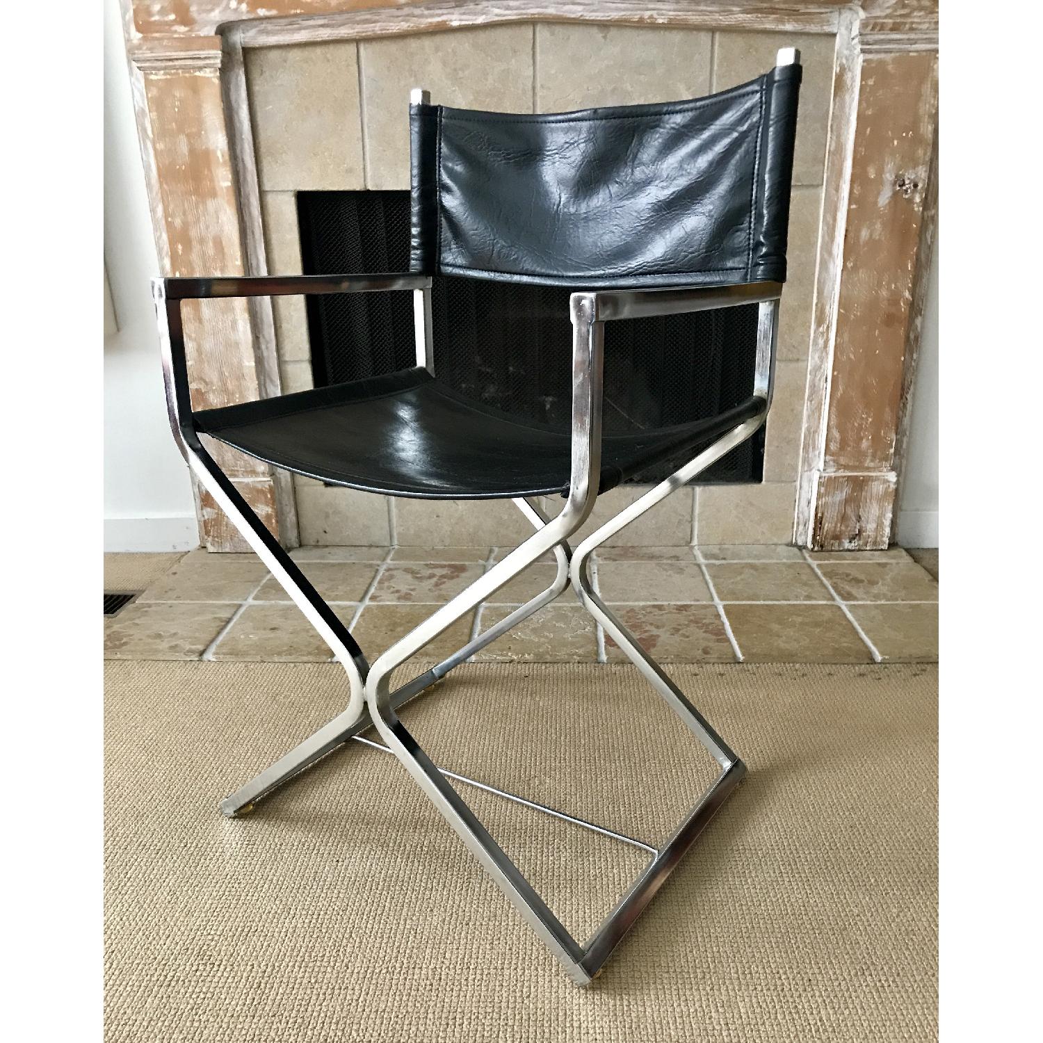 Virtue Brothers Mid Century Black Chrome Director's Chair - image-4