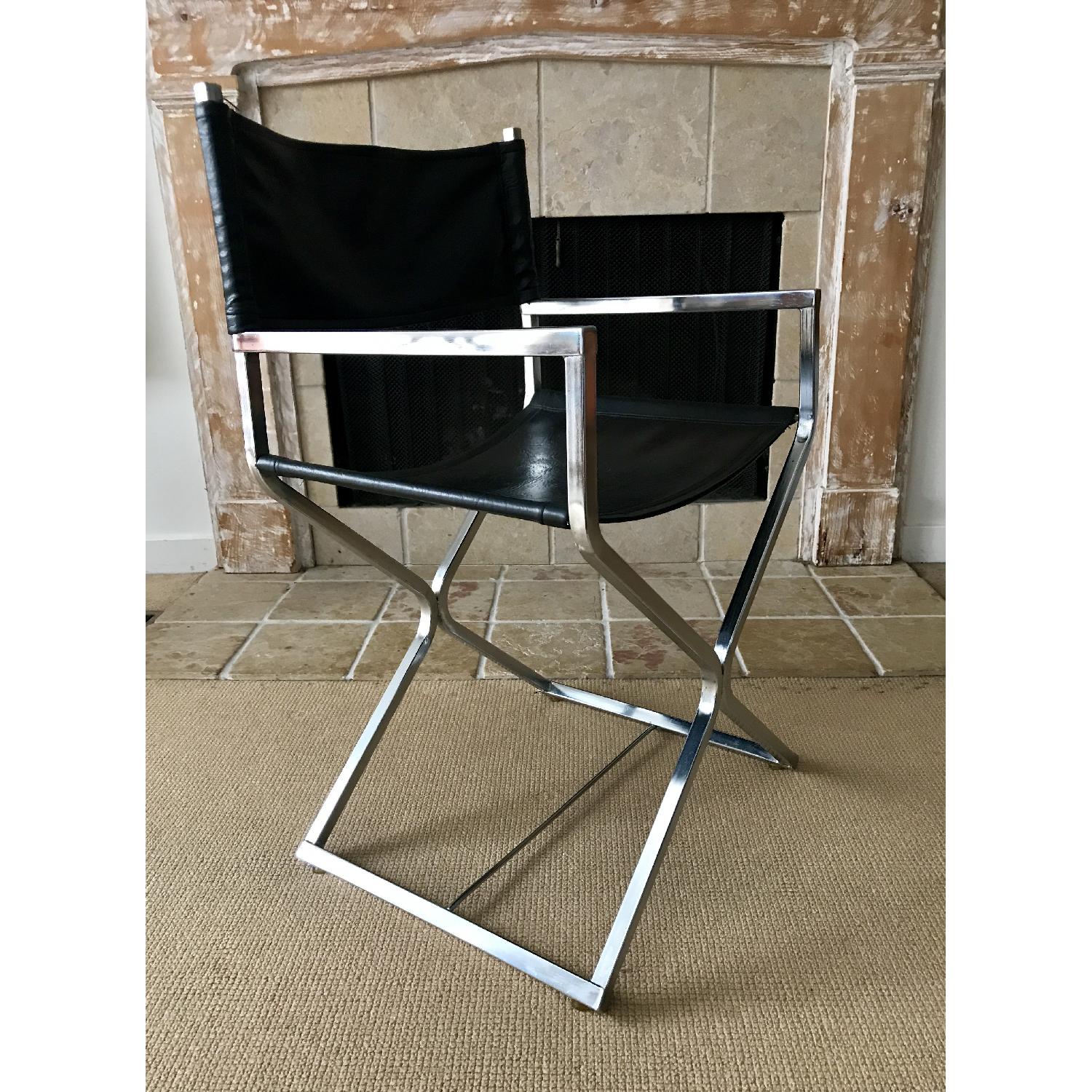 Virtue Brothers Mid Century Black Chrome Director's Chair - image-5