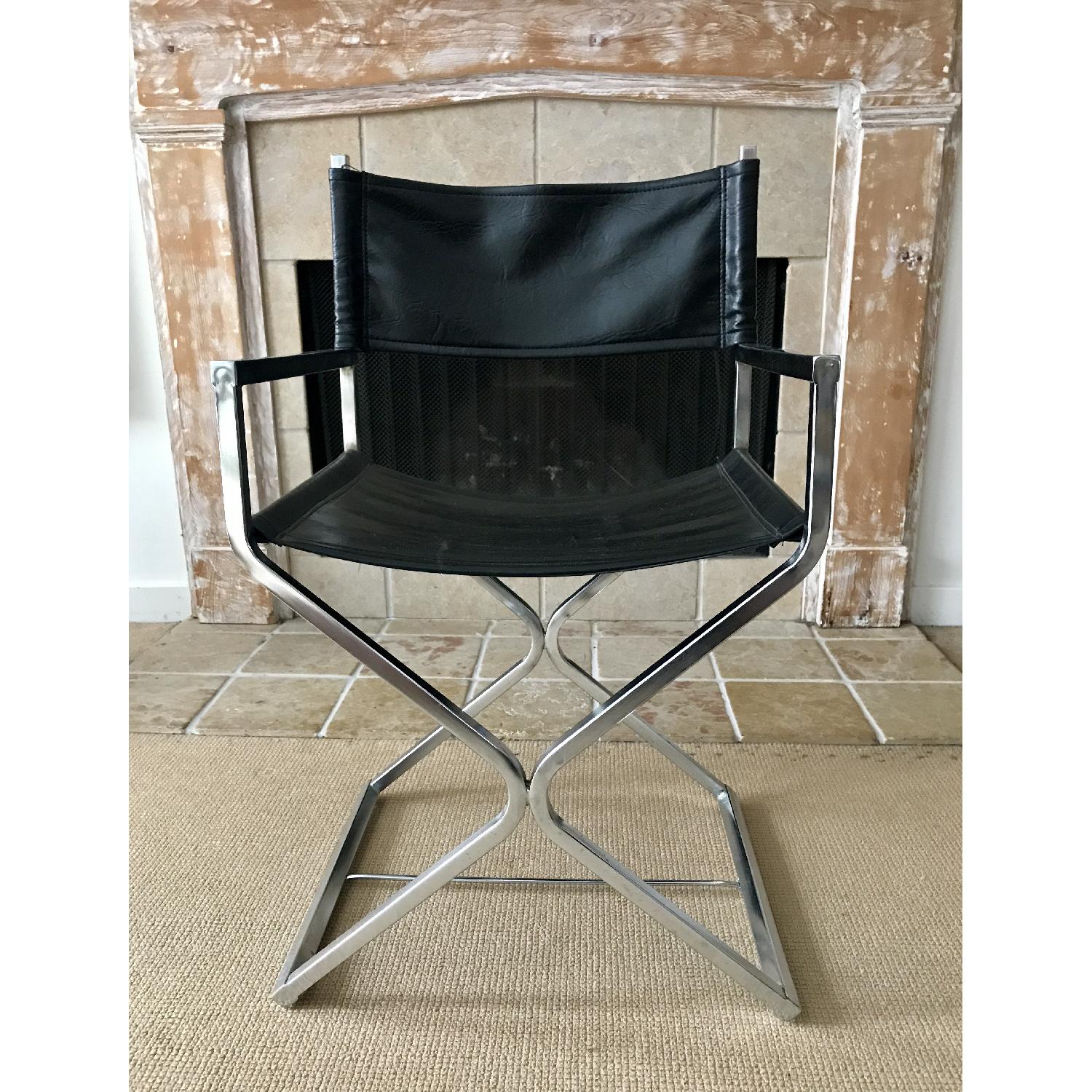 Virtue Brothers Mid Century Black Chrome Director's Chair - image-6