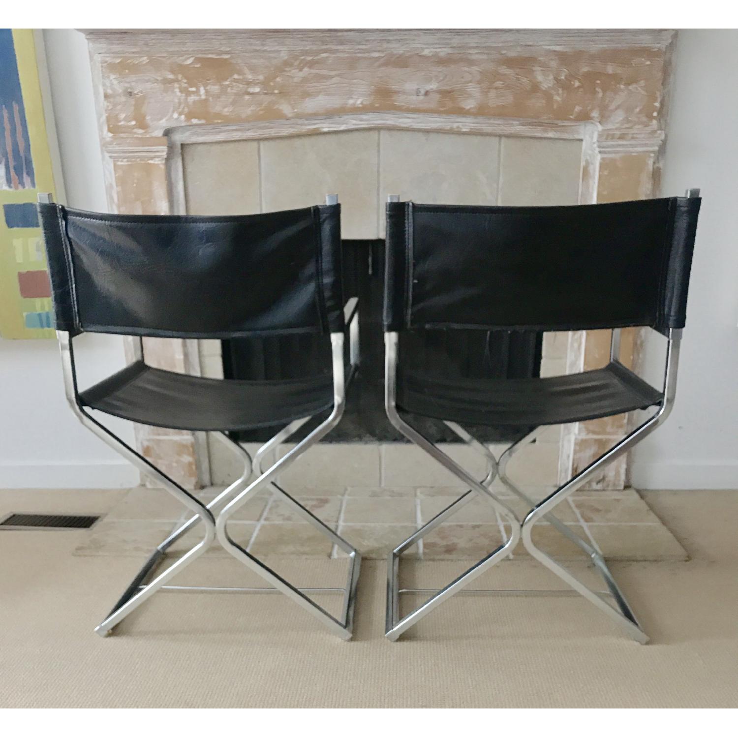 Virtue Brothers Mid Century Black Chrome Director's Chair - image-8