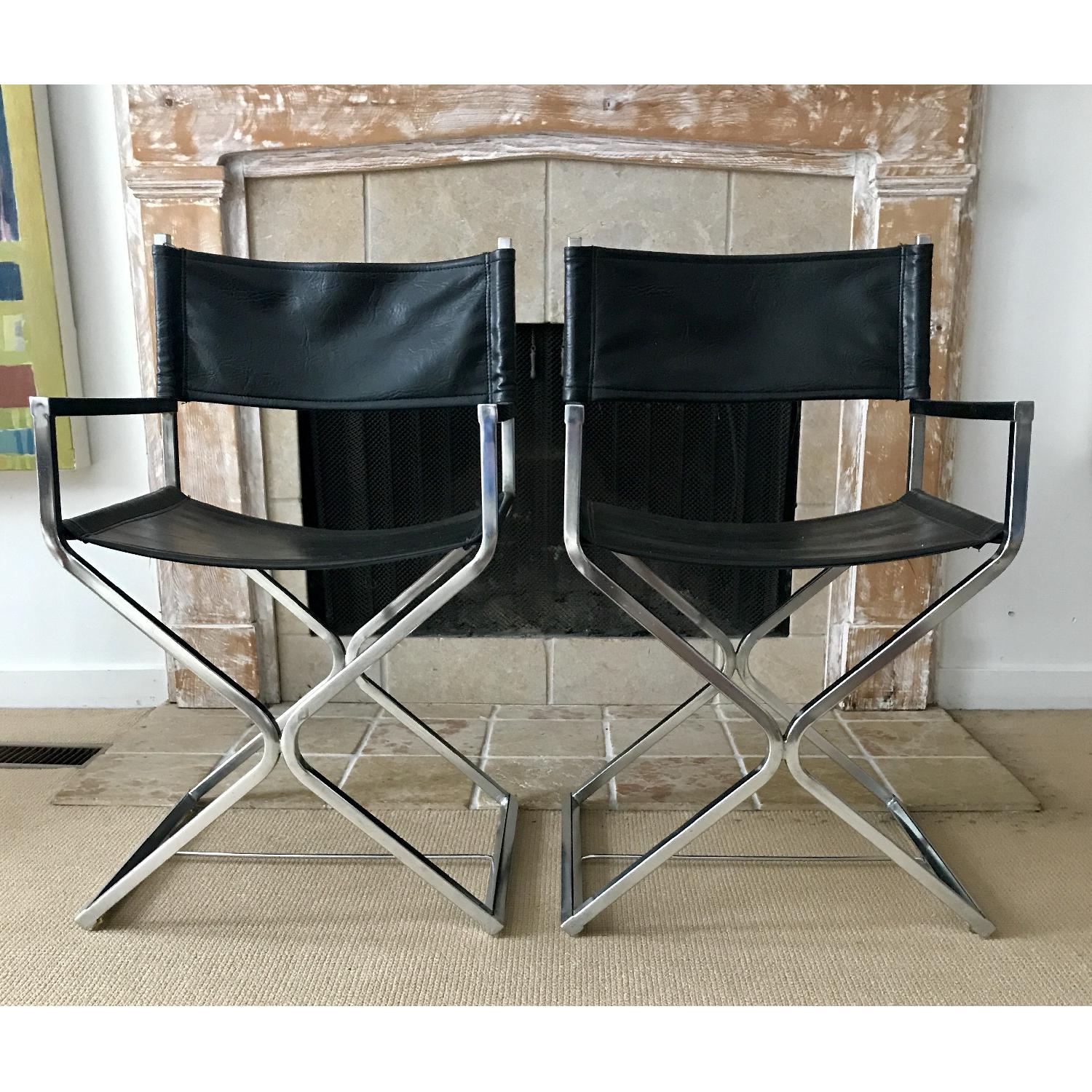 Virtue Brothers Mid Century Black Chrome Director's Chair - image-9