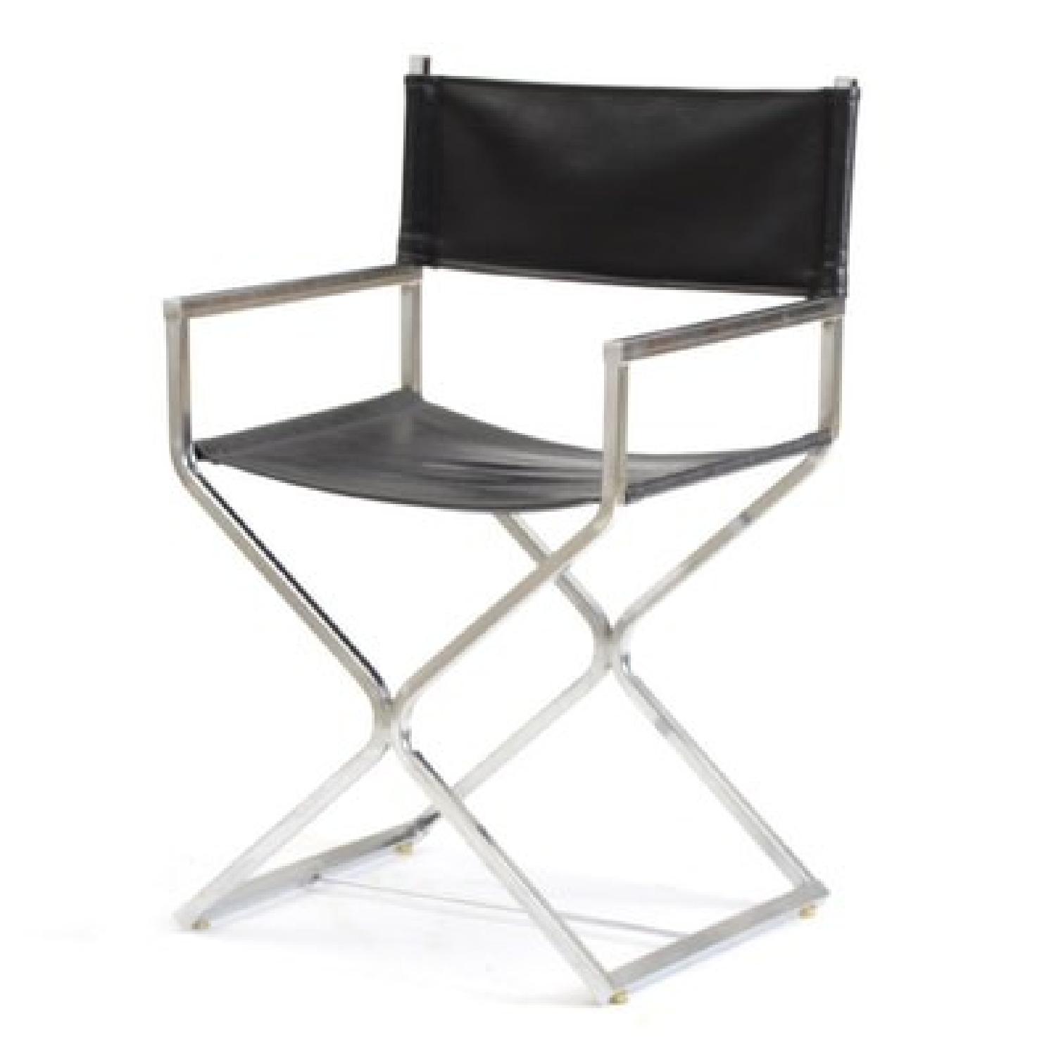 Virtue Brothers Mid Century Black Chrome Director's Chair - image-10
