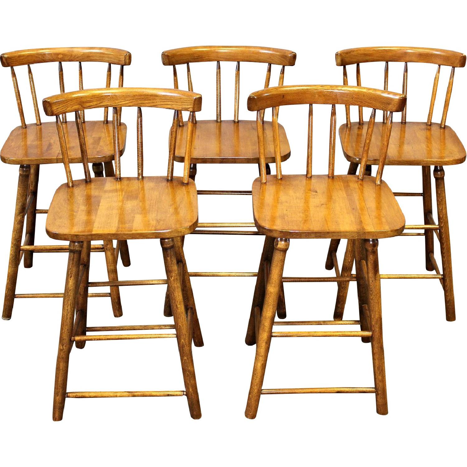 Walnut Spindle Back Side Chair/Counter Stool - image-10