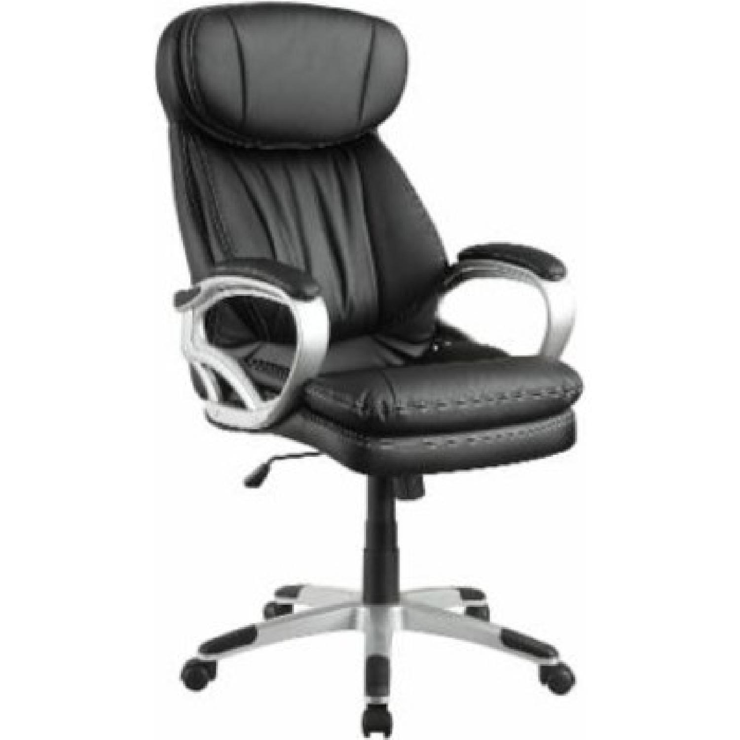 Plus Black Bucket Seat Office Chair w/ Headrest - image-2