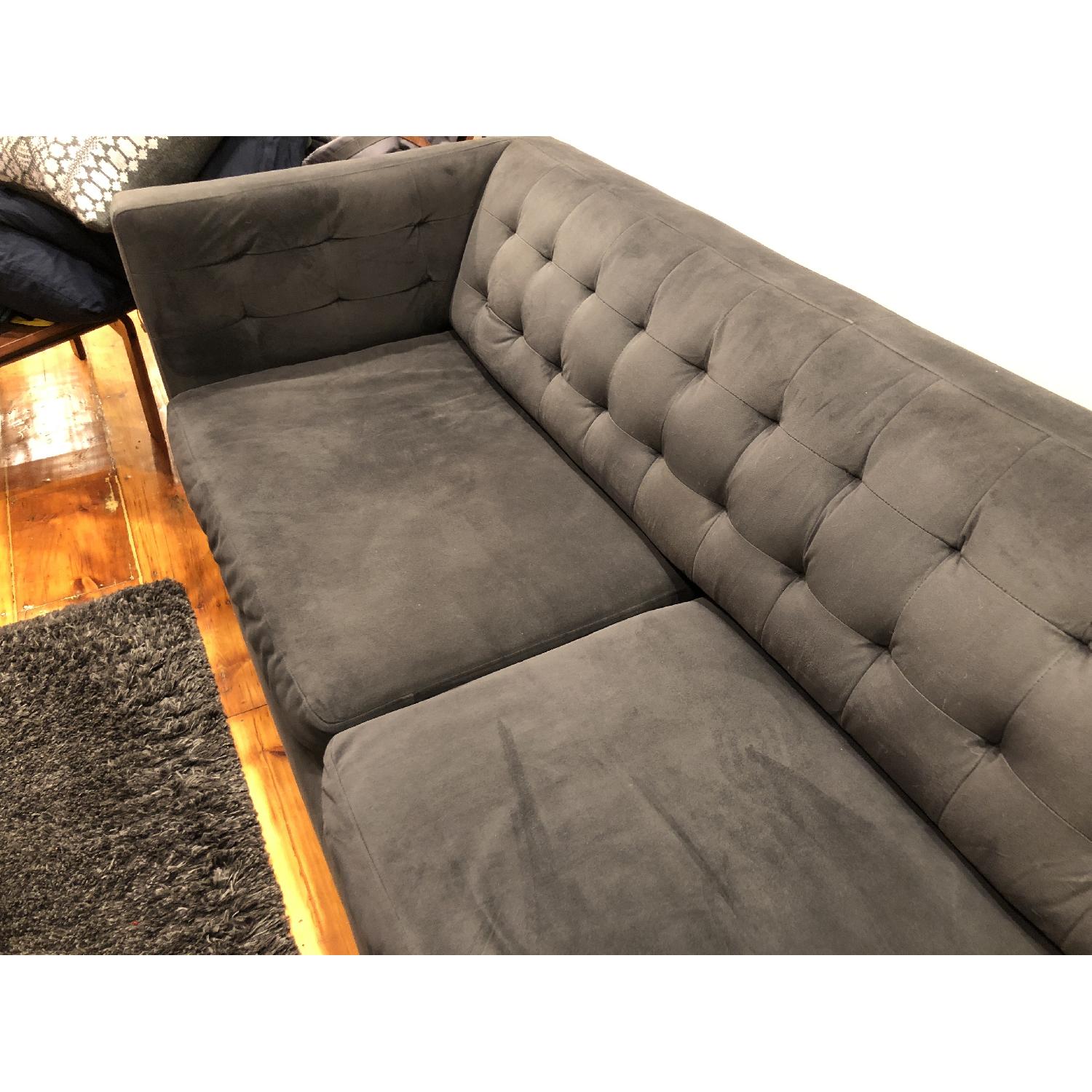 West Elm Performance Velvet Shadow Rochester Sofa - image-2