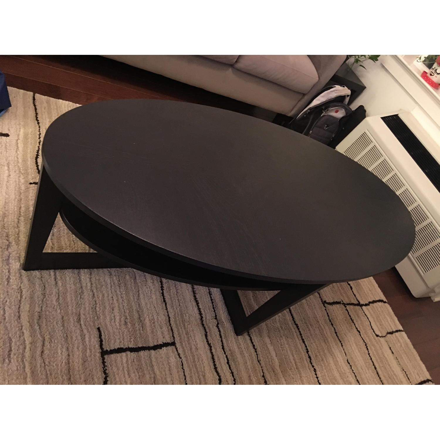 Ikea Vejmon Coffee Table in Black Brown AptDeco