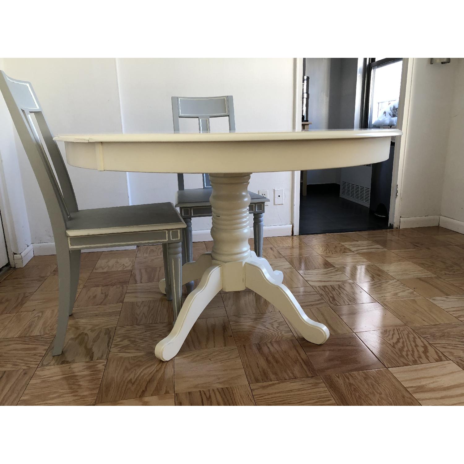 Pier 1 Round Extension Antique White Dining Table AptDeco