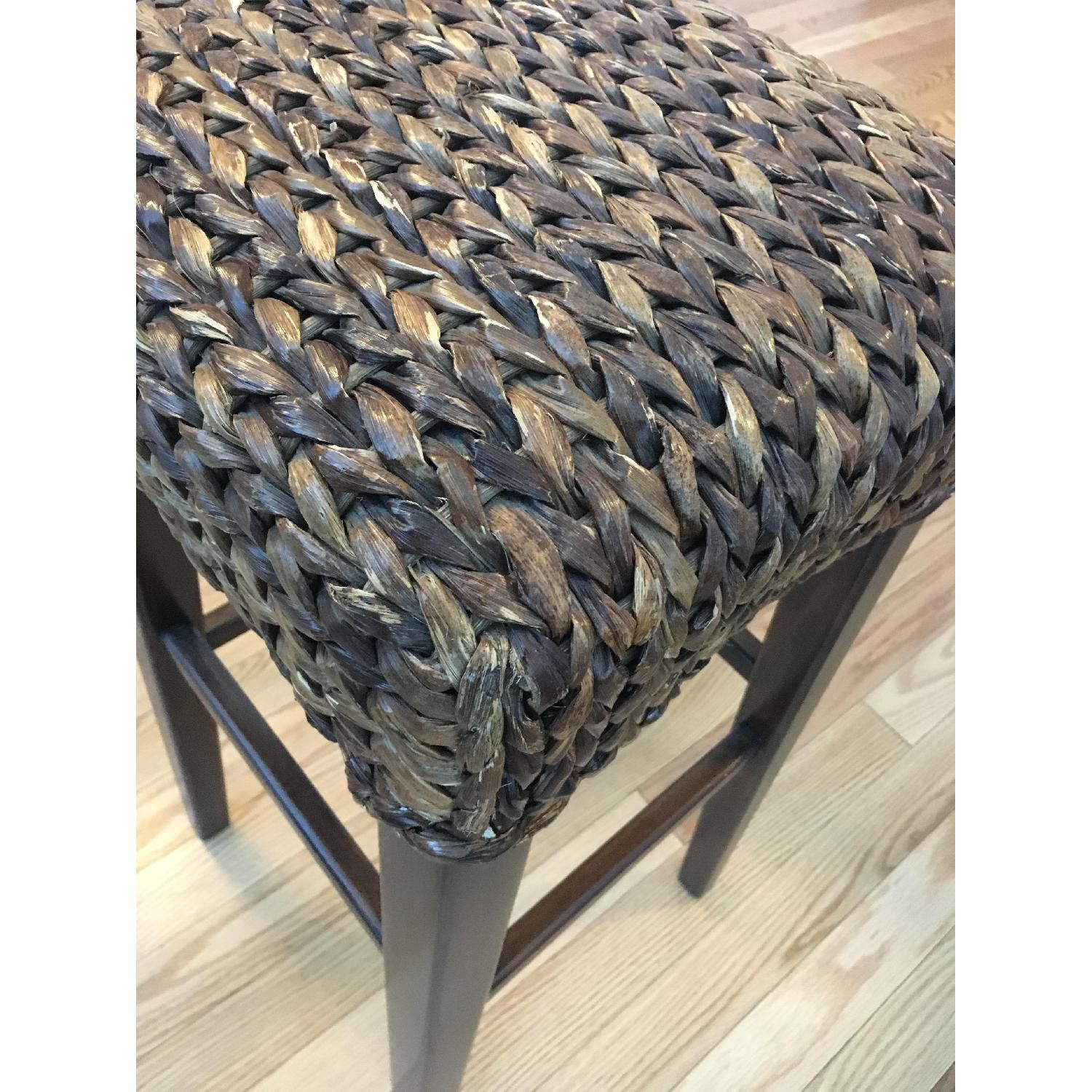 Pottery Barn Wood & Rattan Seat Stool - image-4