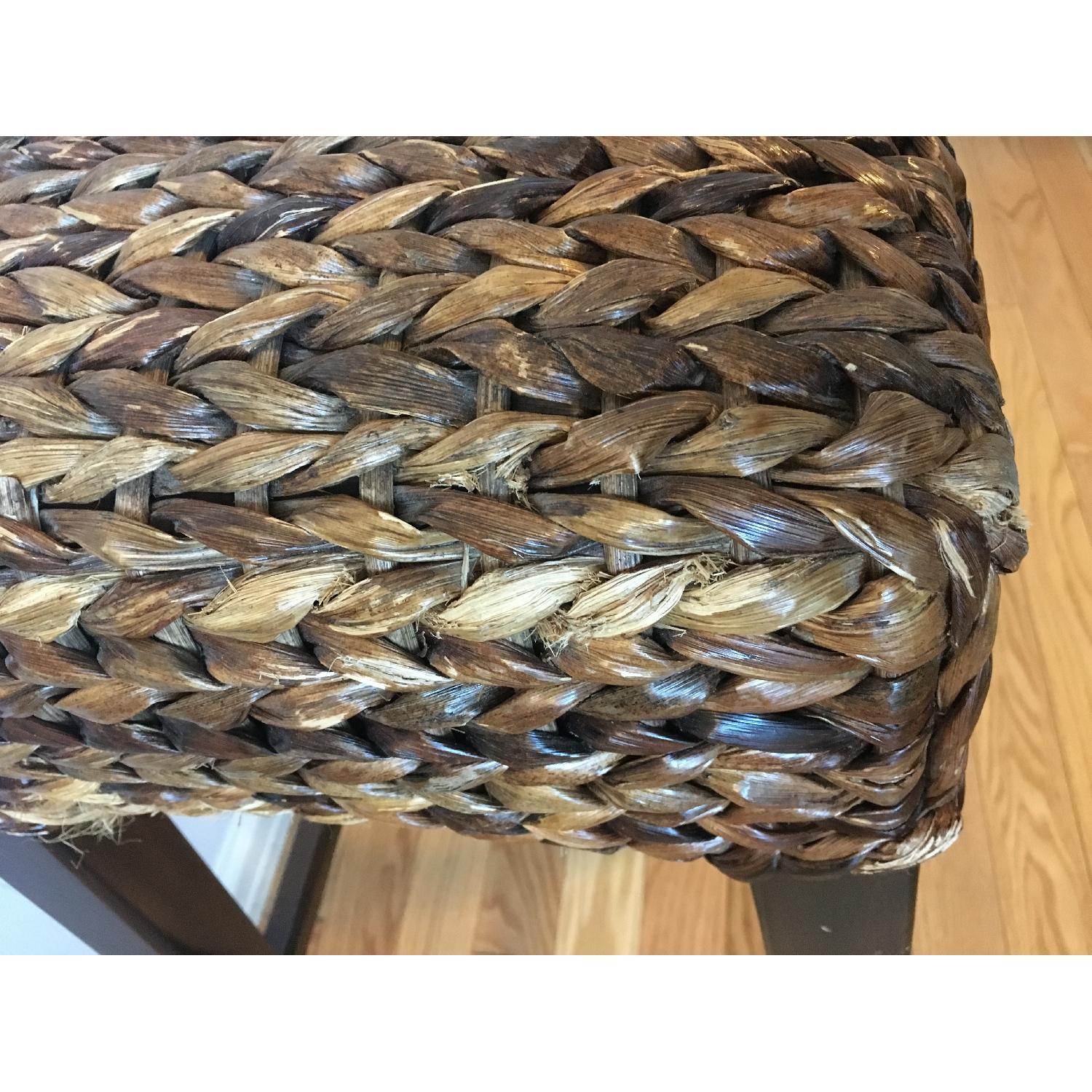 Pottery Barn Wood & Rattan Seat Stool - image-5