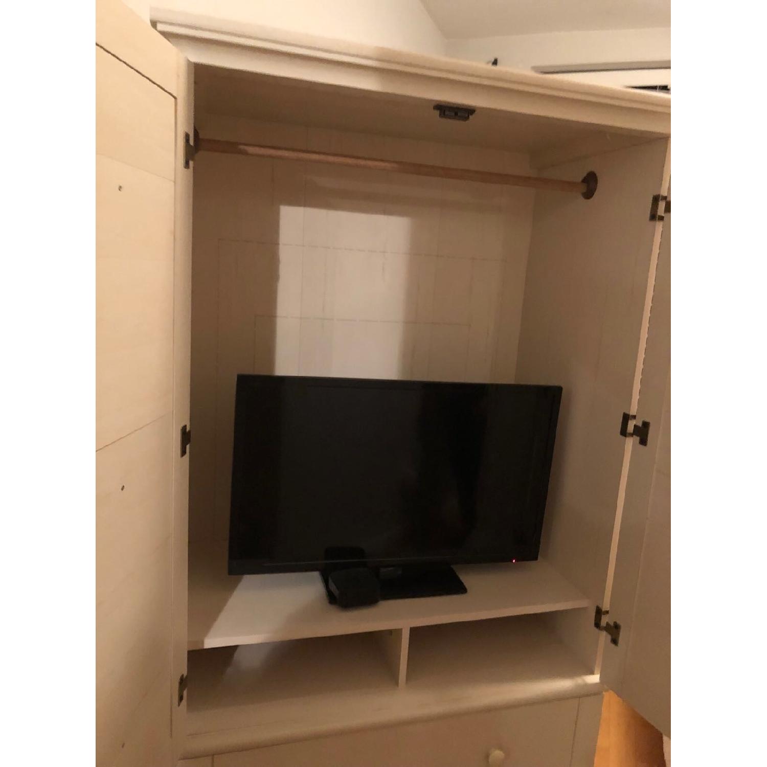 Sauder Harbor Antiqued White Finish Armoire - image-5