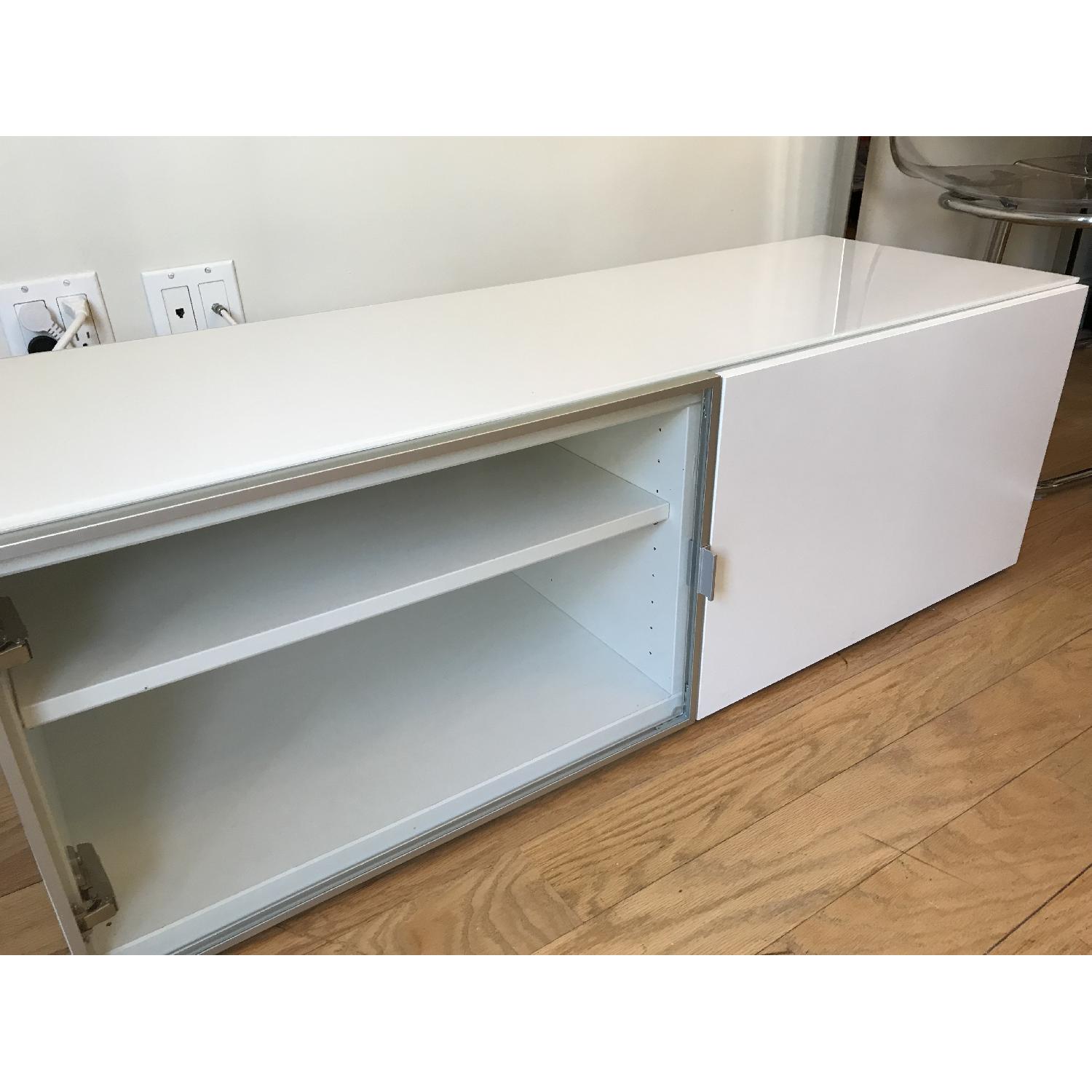 Ikea Media Storage Unit/TV Stand w/ Glass Top - image-1