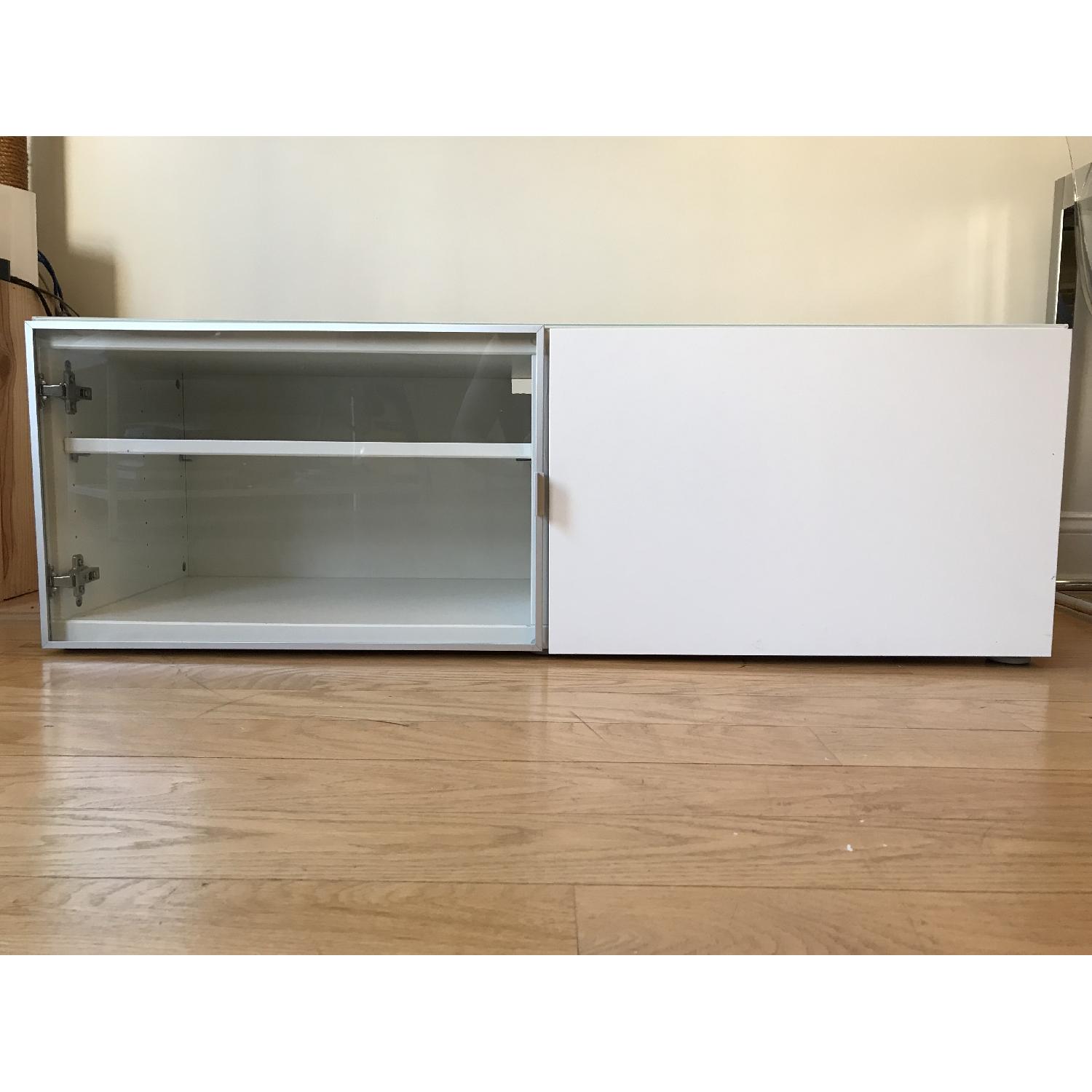 Ikea Media Storage Unit/TV Stand w/ Glass Top - image-2