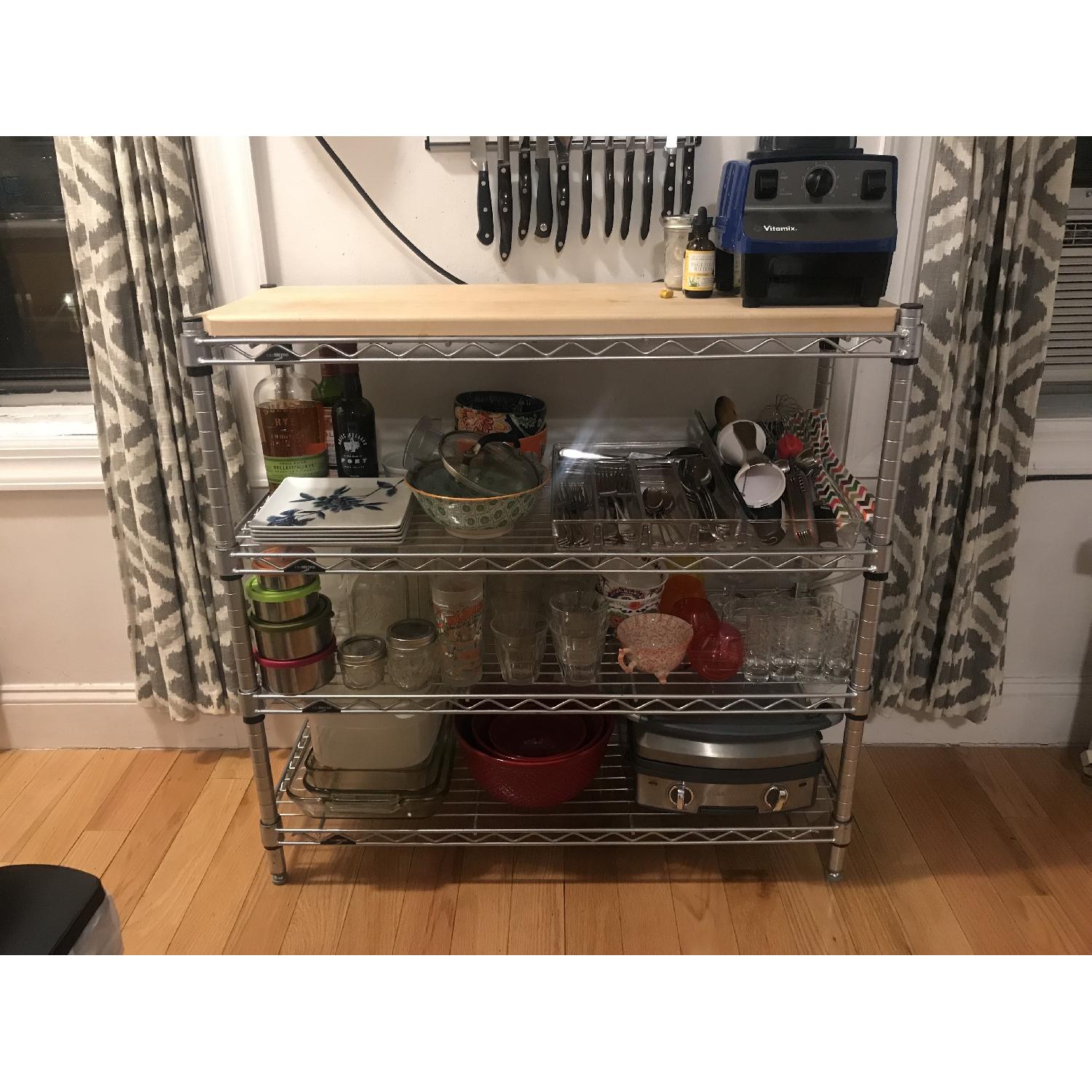 Container Store InterMetro Shelving System + Butcher Block - image-1